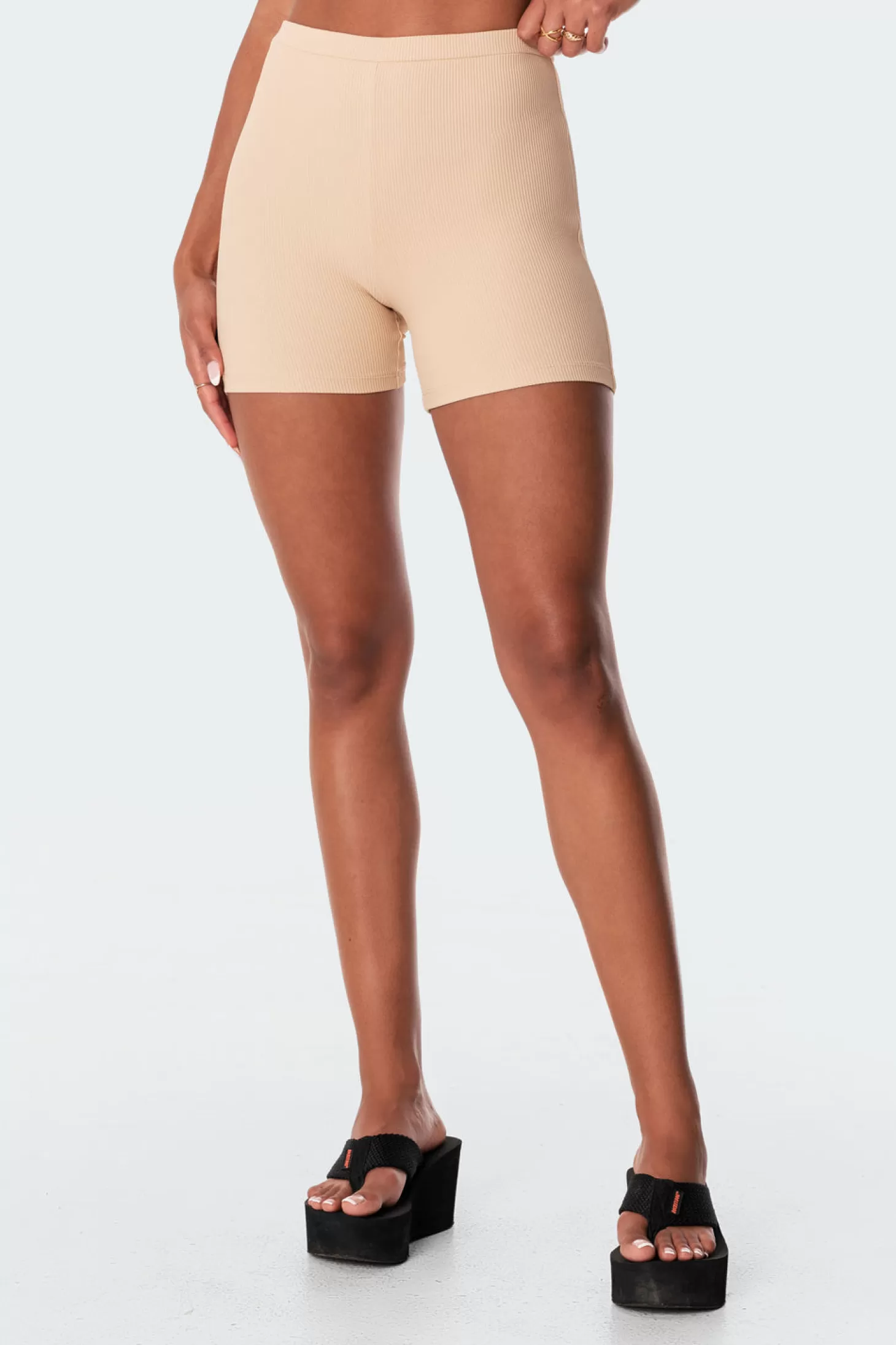 edikted Lenny Ribbed Shorts* Shorts | Shorts