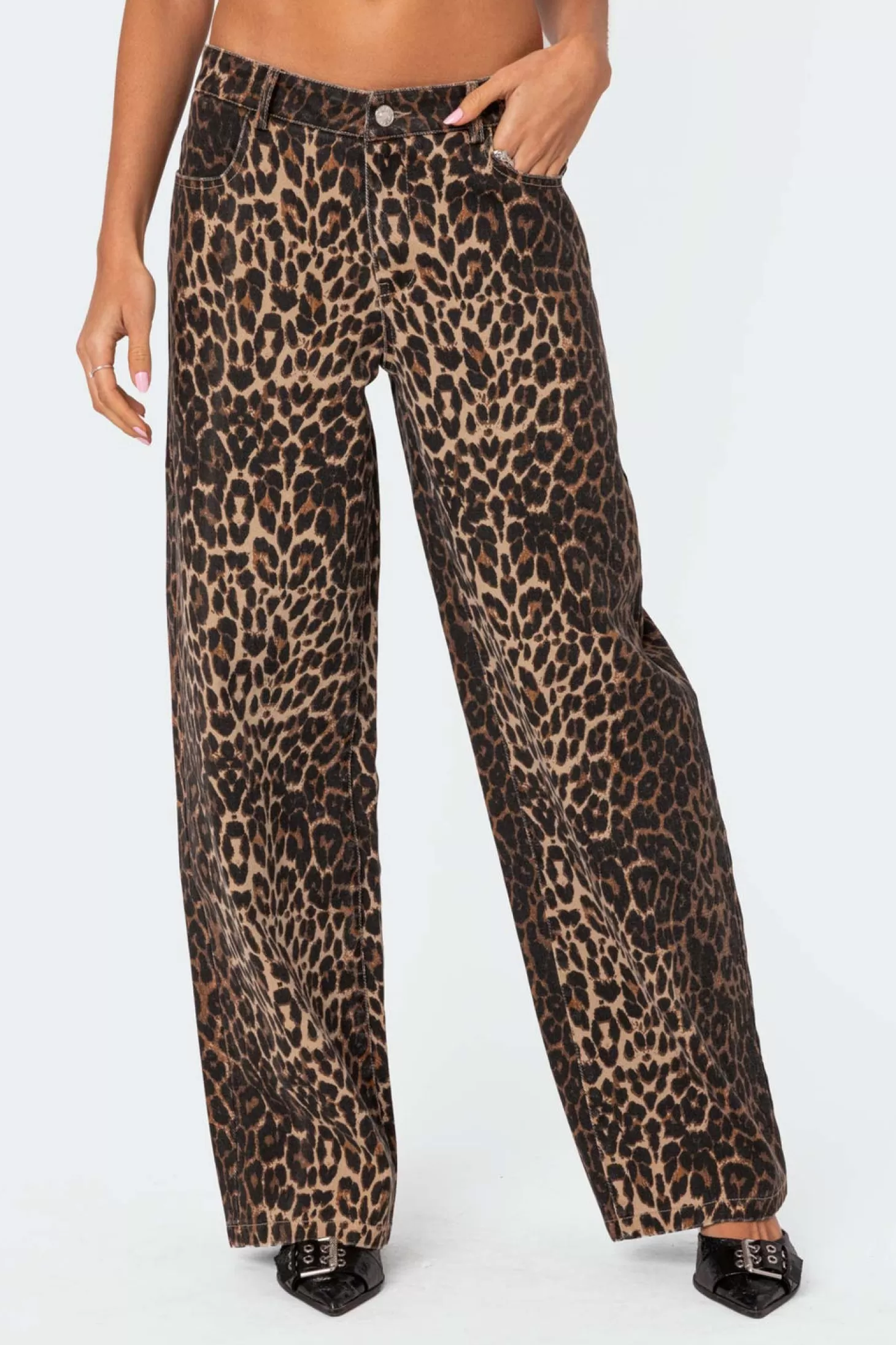 edikted Printed Low Rise Jeans* Jeans | Jeans