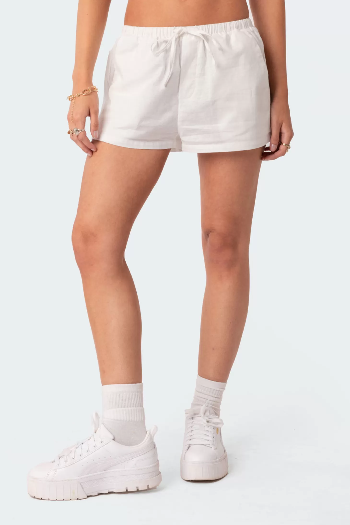 edikted Leslie Linen Look Shorts* Shorts | Shorts