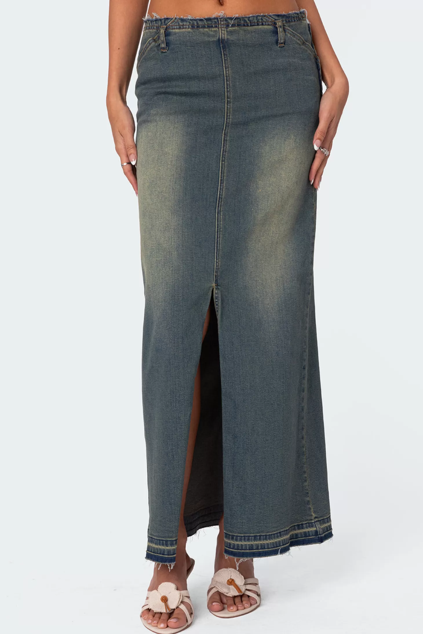 edikted Lexy Washed Denim Maxi Skirt* Skirts | Skirts