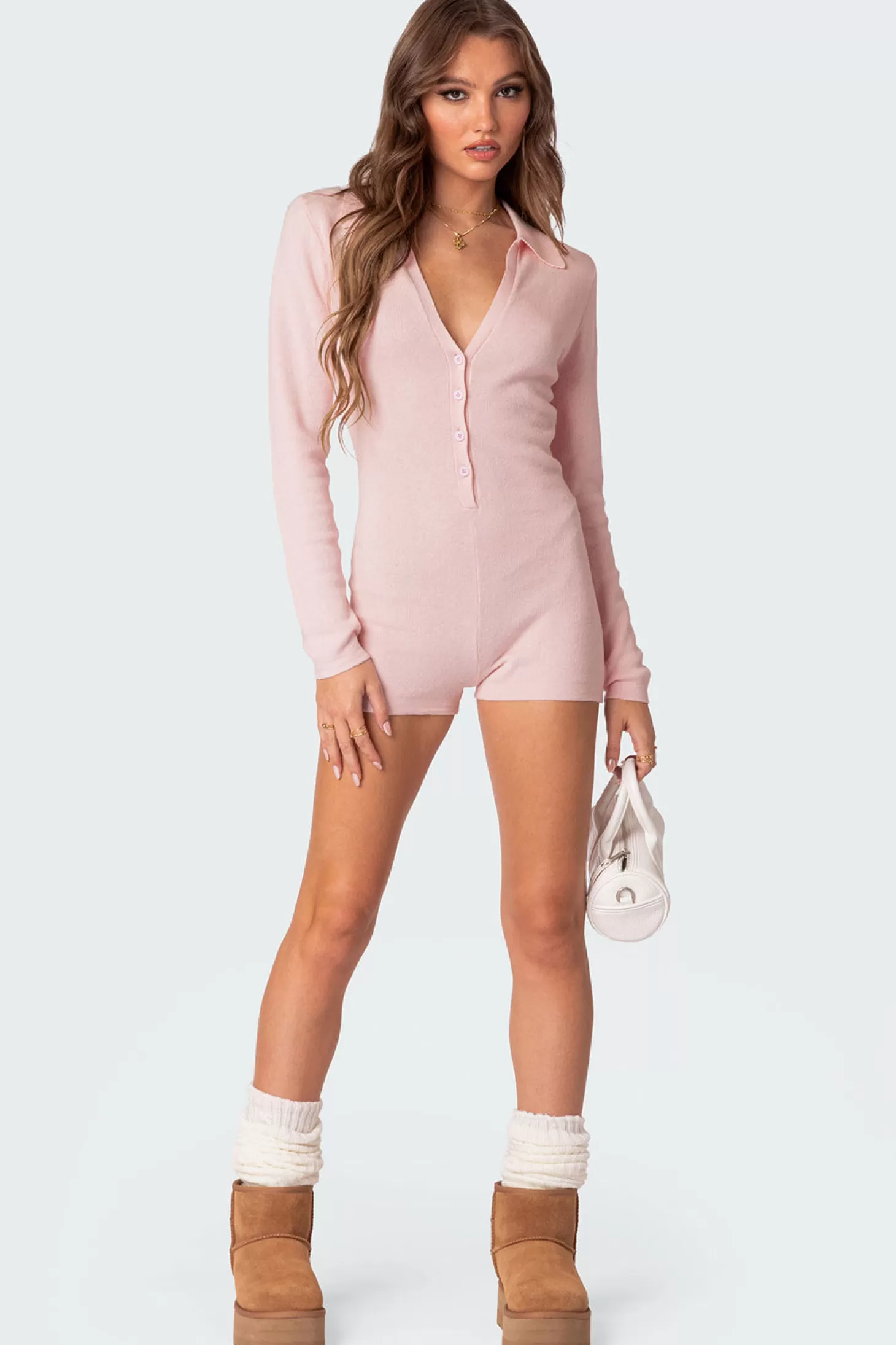 edikted Lillian Button Front Knit Romper* Sweaters & Knitwear | Jumpsuits & Rompers