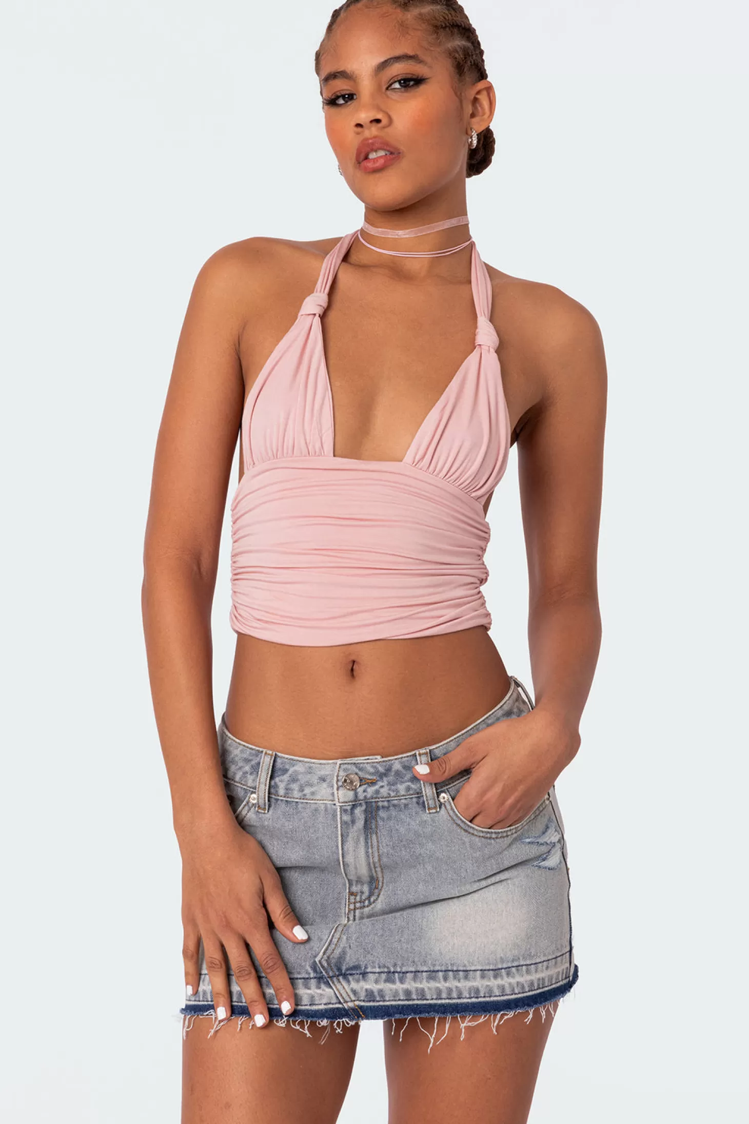 edikted Lillie Knotted Halter Top* Crop Tops | Tops