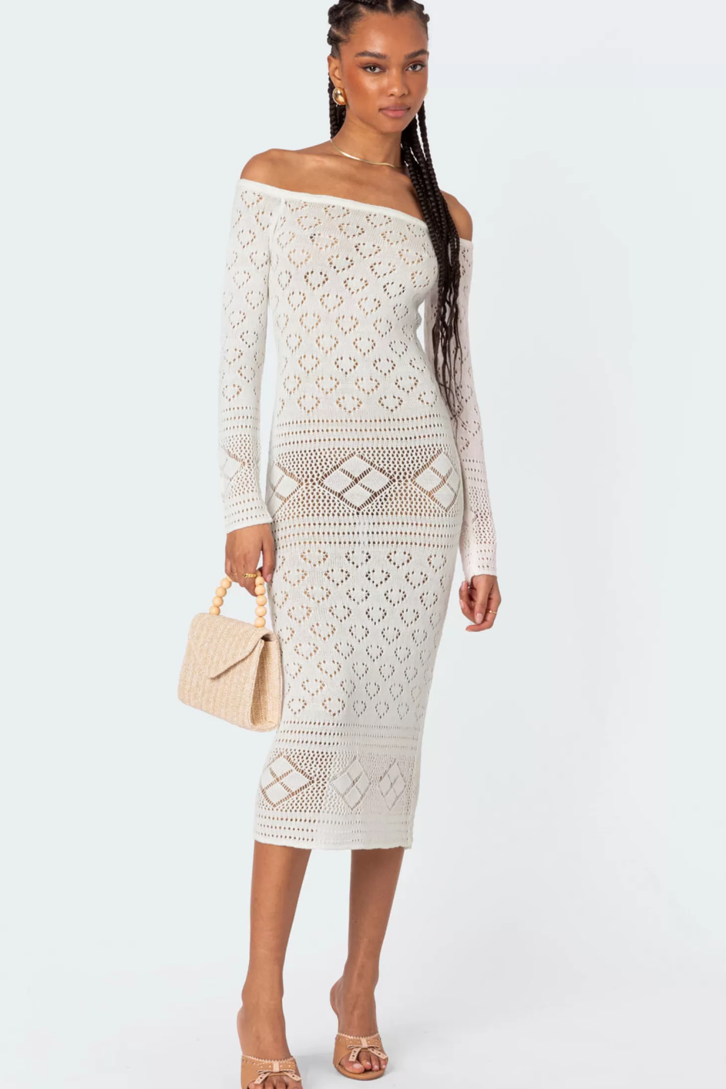 edikted Lily Crochet Off Shoulder Midi Dress* Cover Ups | Cover Ups