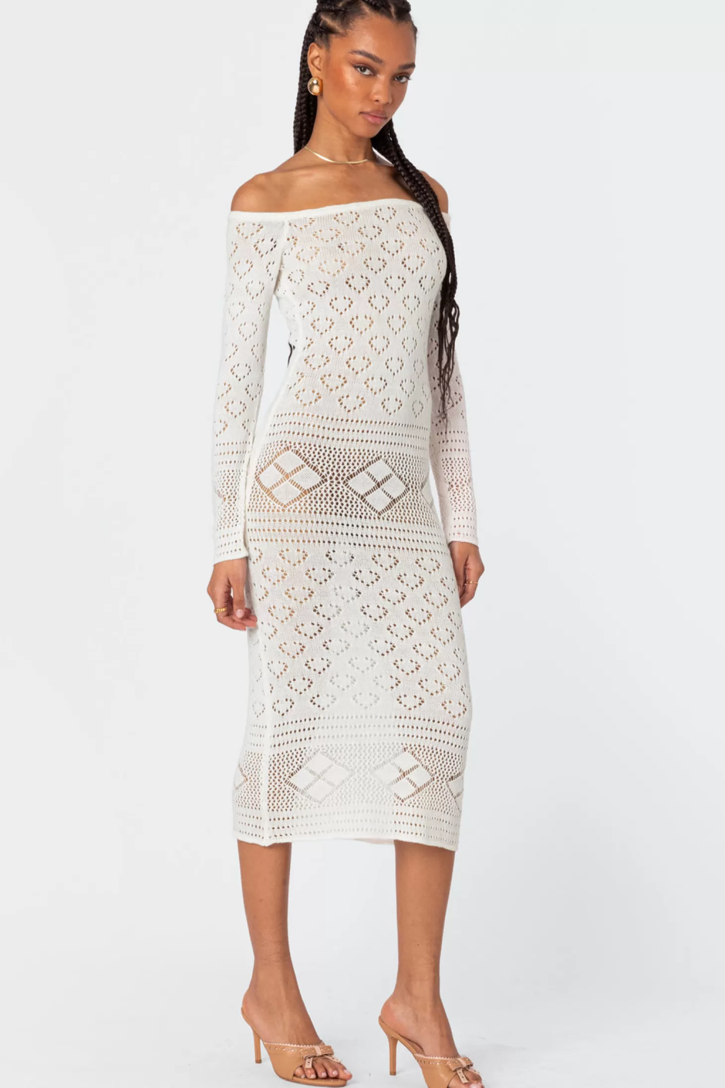 edikted Lily Crochet Off Shoulder Midi Dress* Cover Ups | Cover Ups