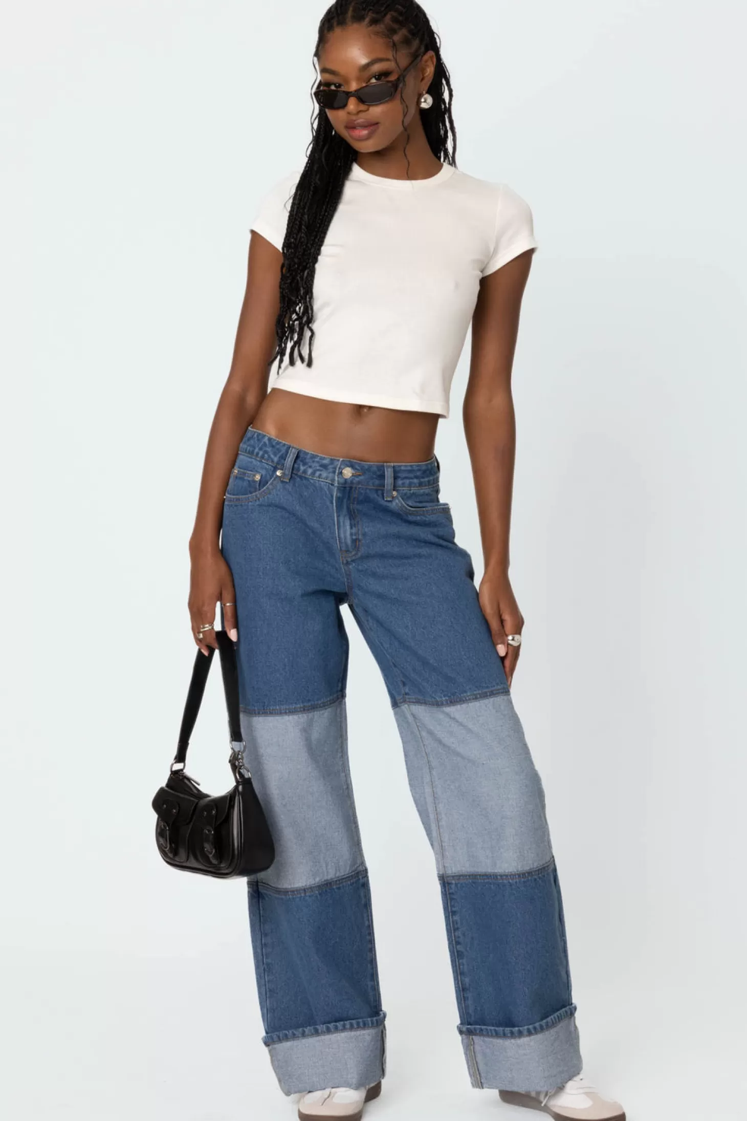 edikted Lindsey Two Tone Cuffed Jeans* Jeans | Jeans