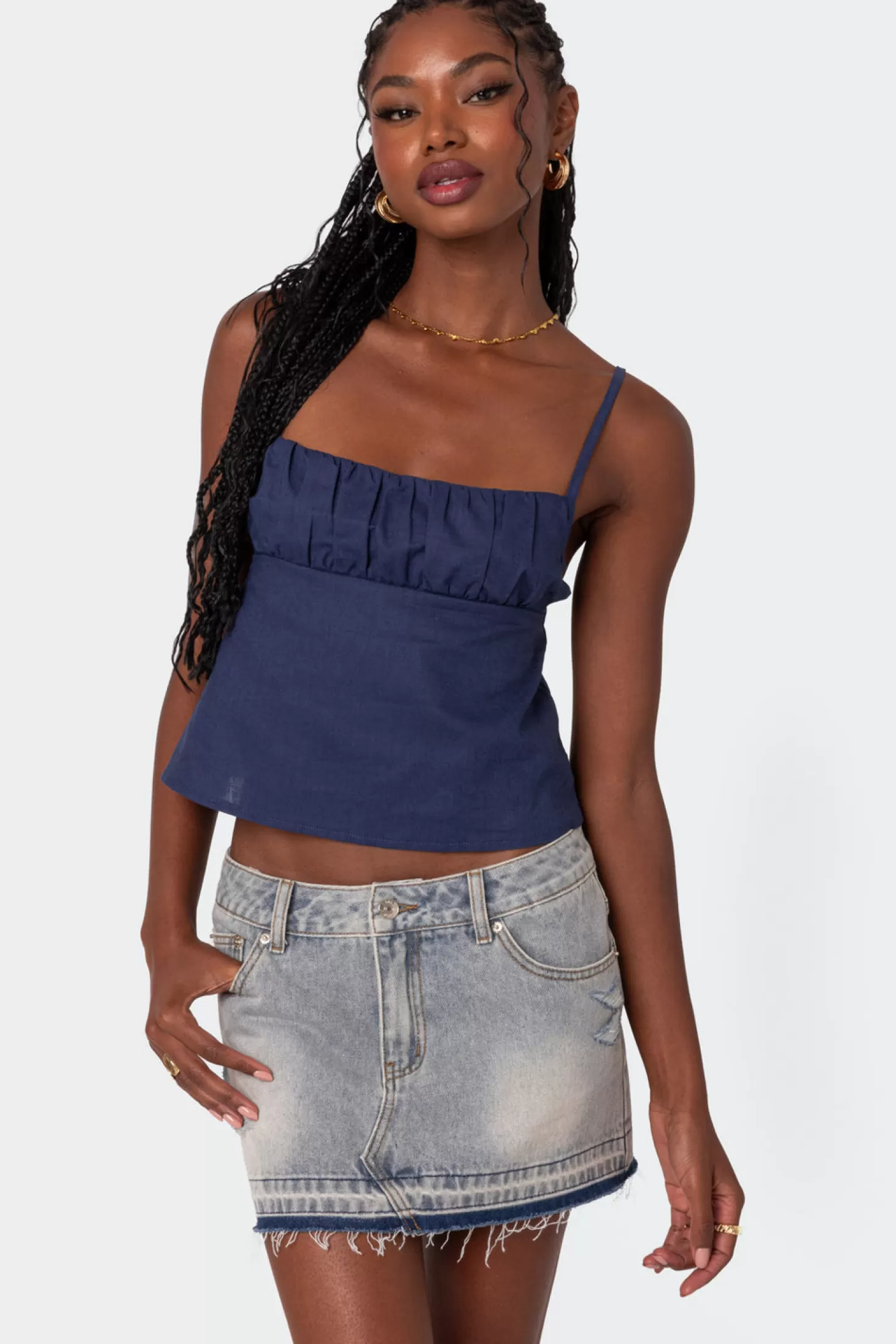 edikted Linen Look Open Back Top* Tank Tops | Tops