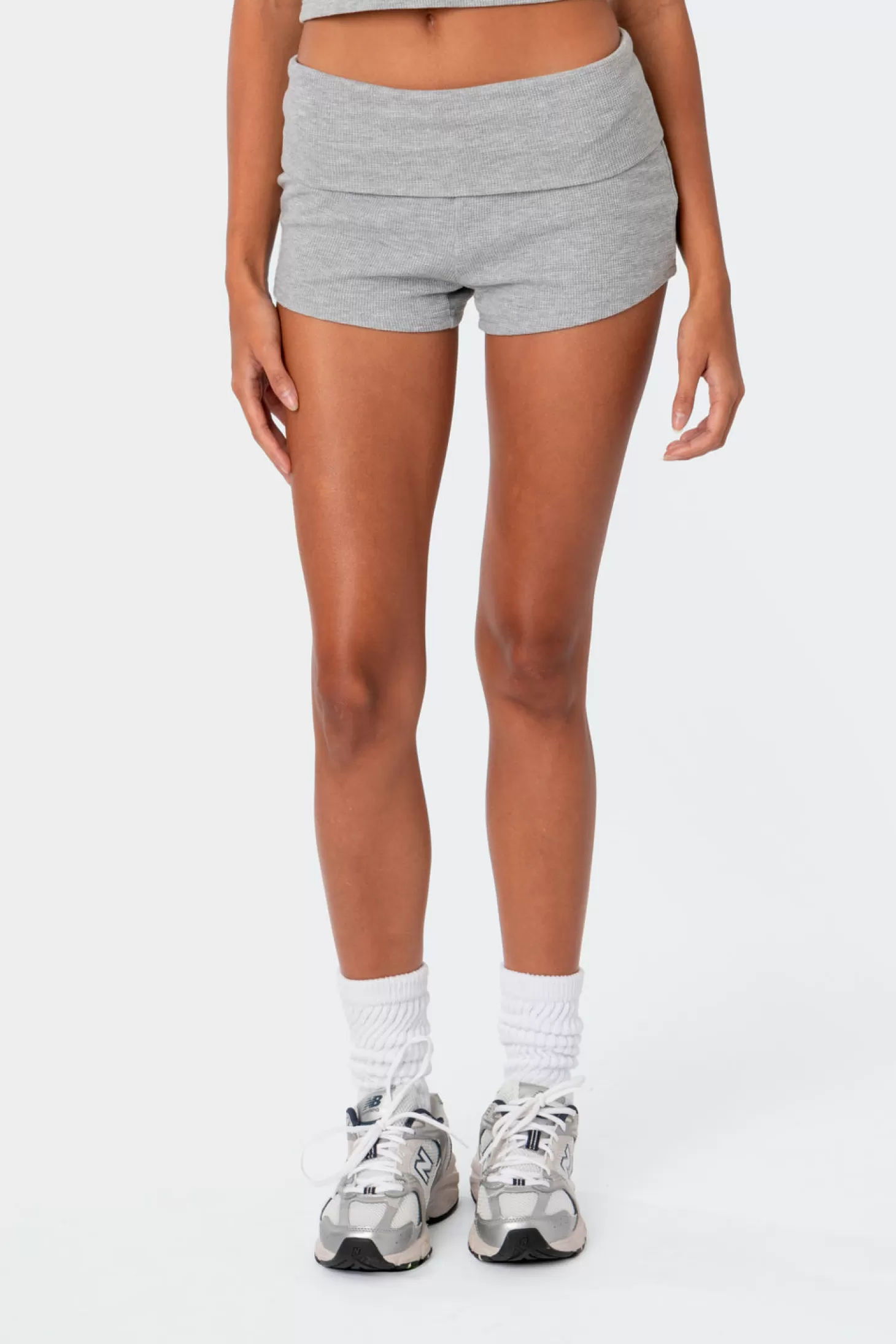 edikted Lizzy Foldover Waffle Shorts* Shorts | Shorts