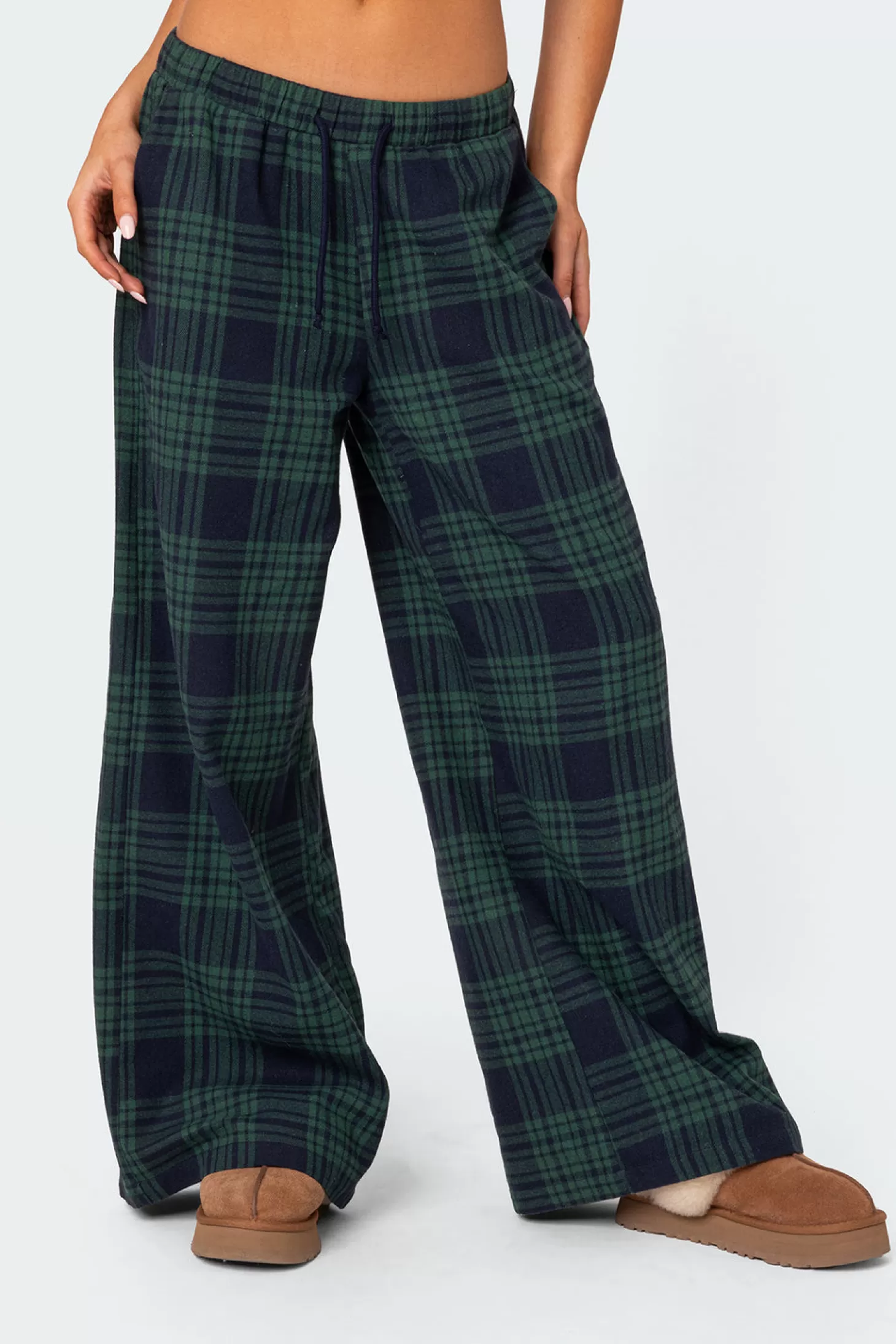 edikted Lounge Around Plaid Wide Leg Pants* Pants | Pants