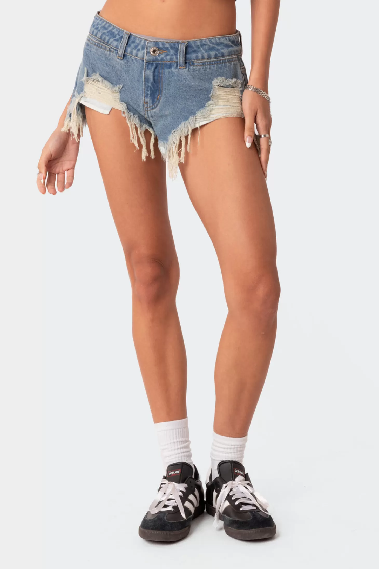 edikted Low Rise Distressed Micro Denim Shorts* Shorts | Shorts