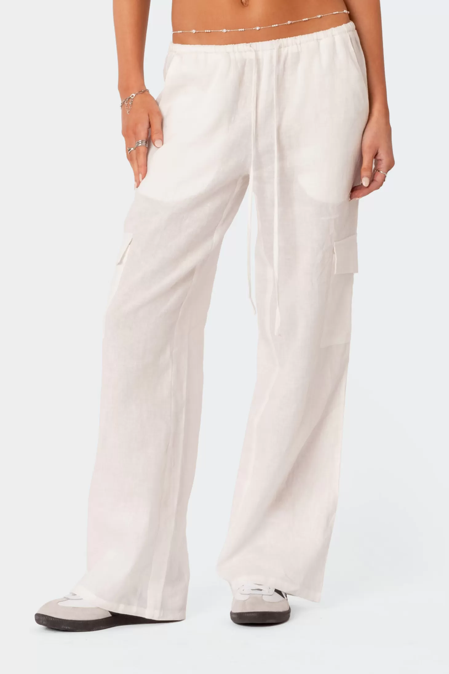 edikted Lyric Linen Look Cargo Pants* Pants | Pants