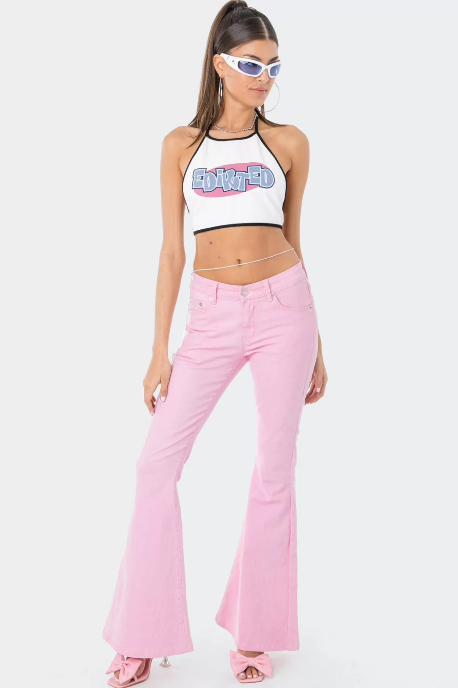 edikted Mae Open-Back Halter Top* Crop Tops | Graphic Tops