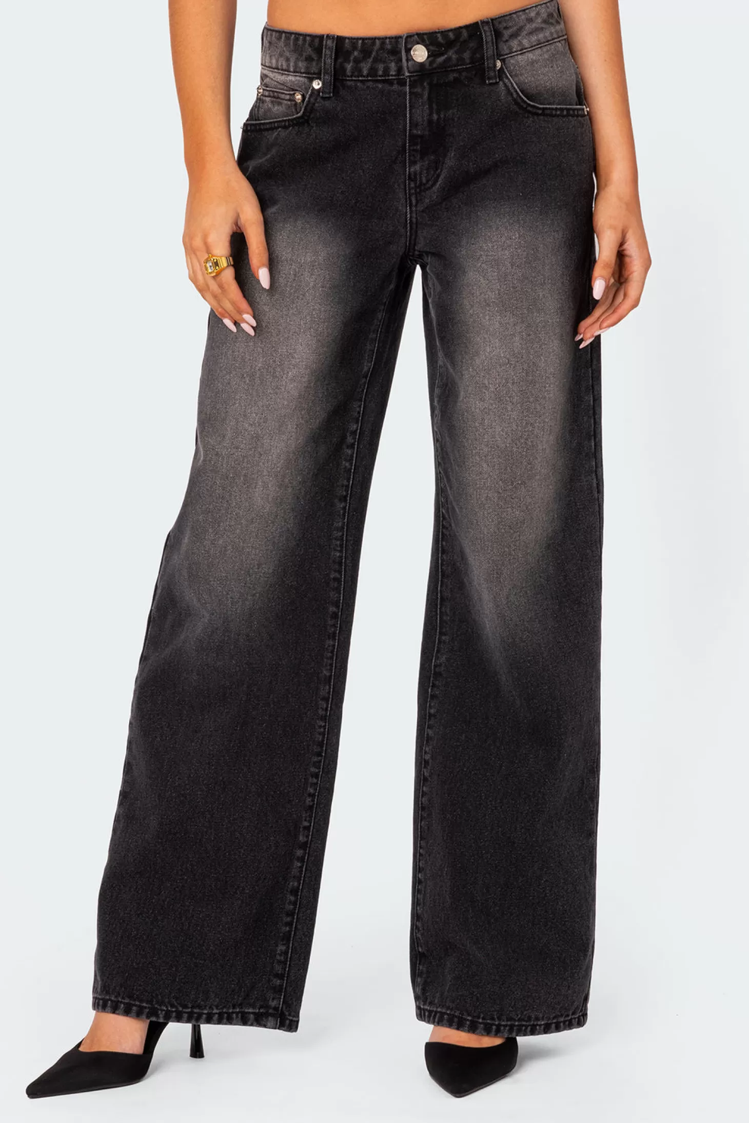 edikted Magda Low Rise Acid Wash Jeans* Jeans | Jeans