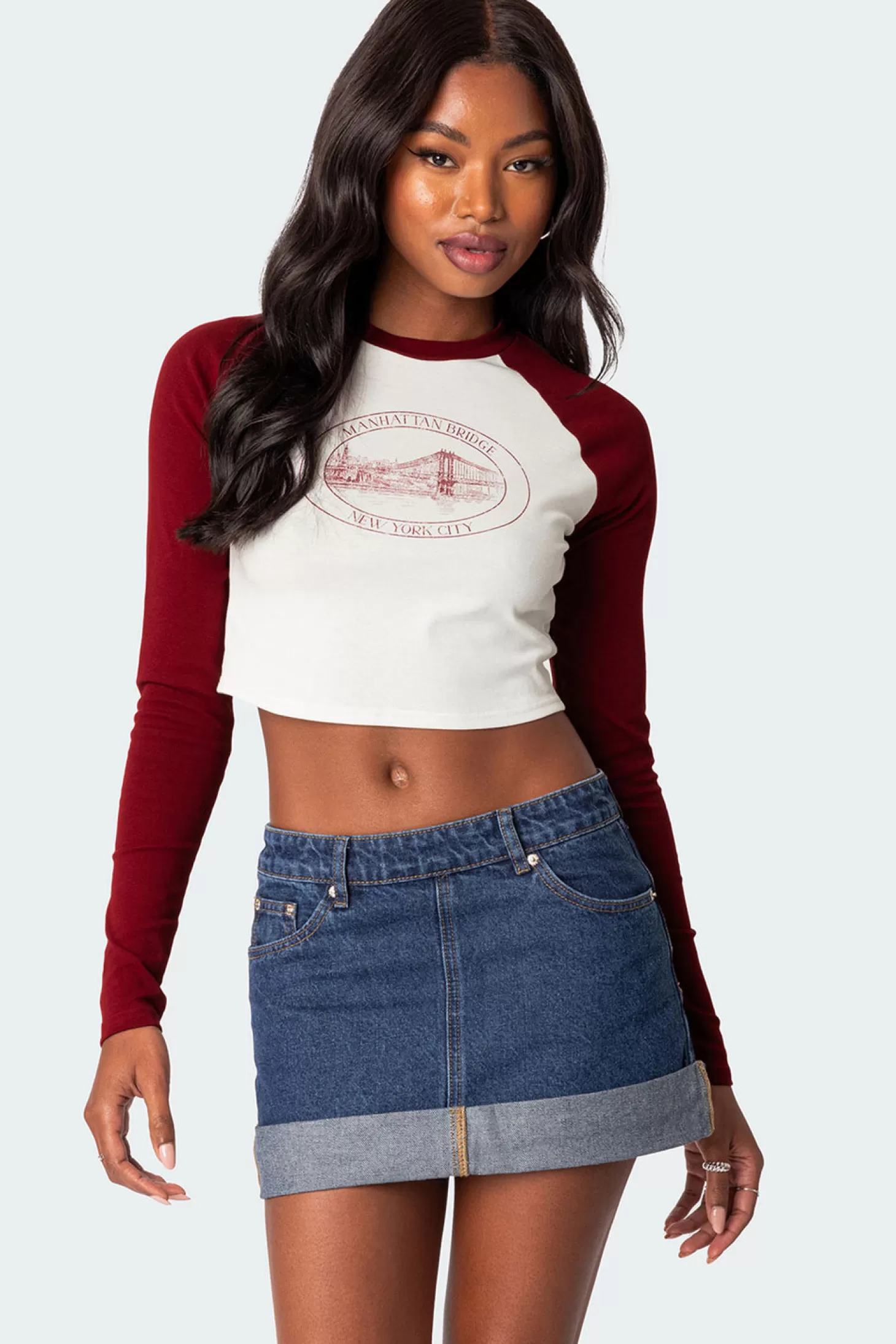 edikted Manhattan Long Sleeve T Shirt* Long Sleeve Tops | Crop Tops