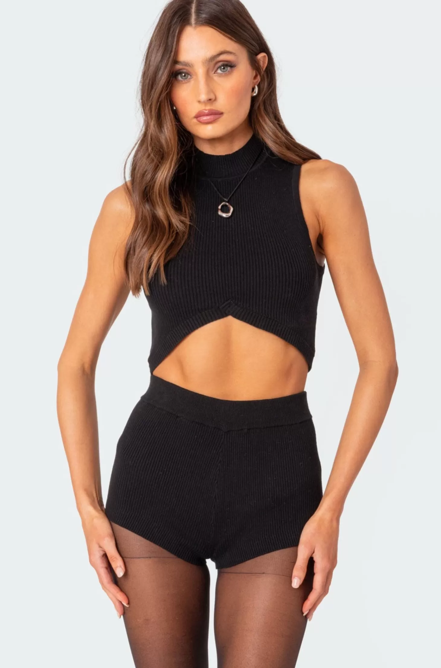 edikted Marcus High Neck Knit Crop Top* Crop Tops | Knitted Tops