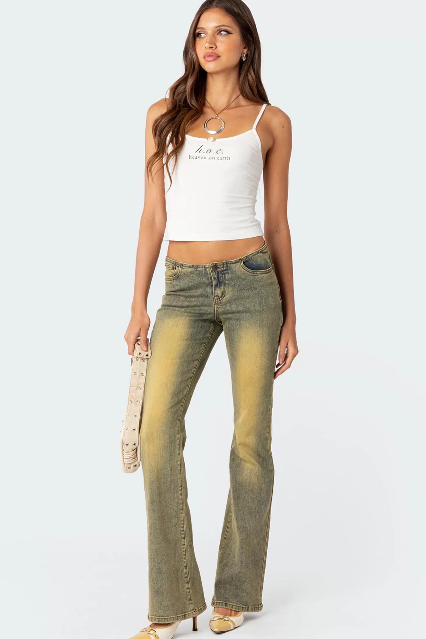 edikted Maris Low Rise Washed Flared Jeans* Jeans | Jeans