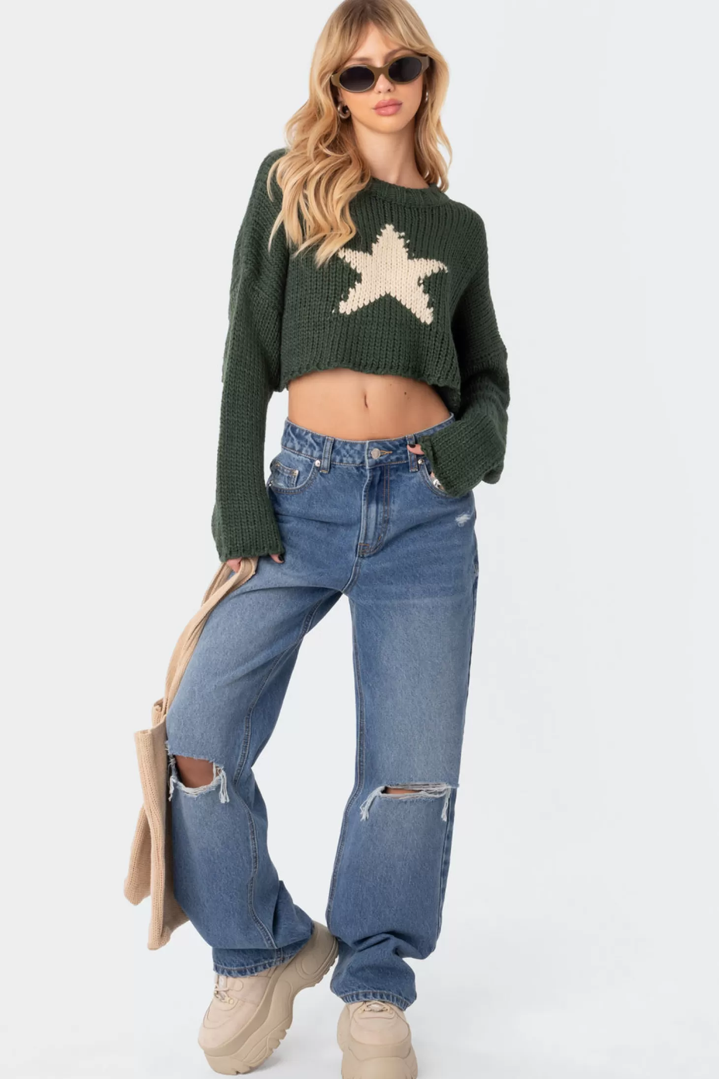 edikted Mega Star Cropped Sweater* Crop Tops | Sweaters & Cardigans