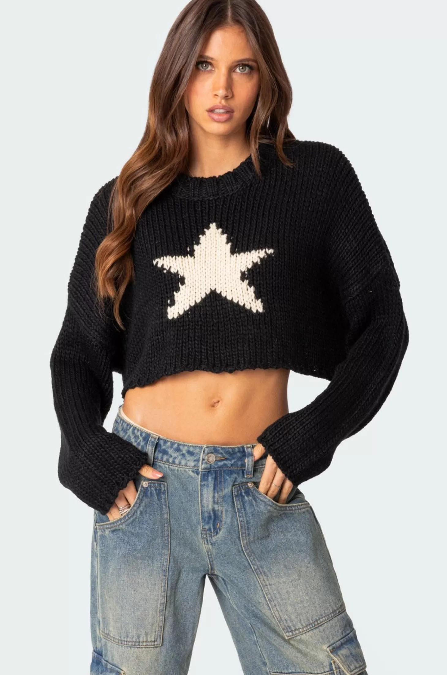 edikted Mega Star Cropped Sweater* Crop Tops | Sweaters & Cardigans