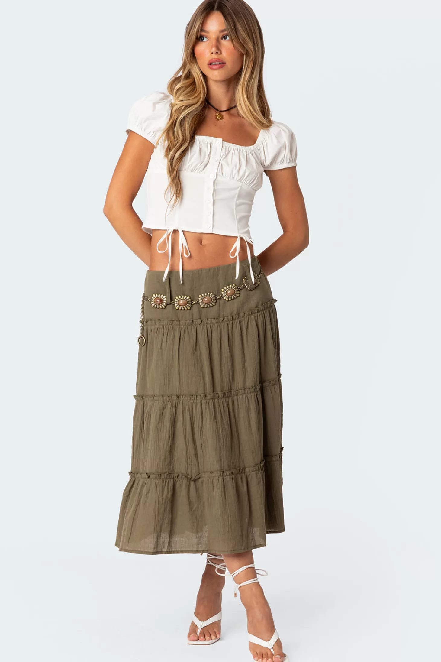 edikted Melinda Tiered Midi Skirt* Skirts | Skirts