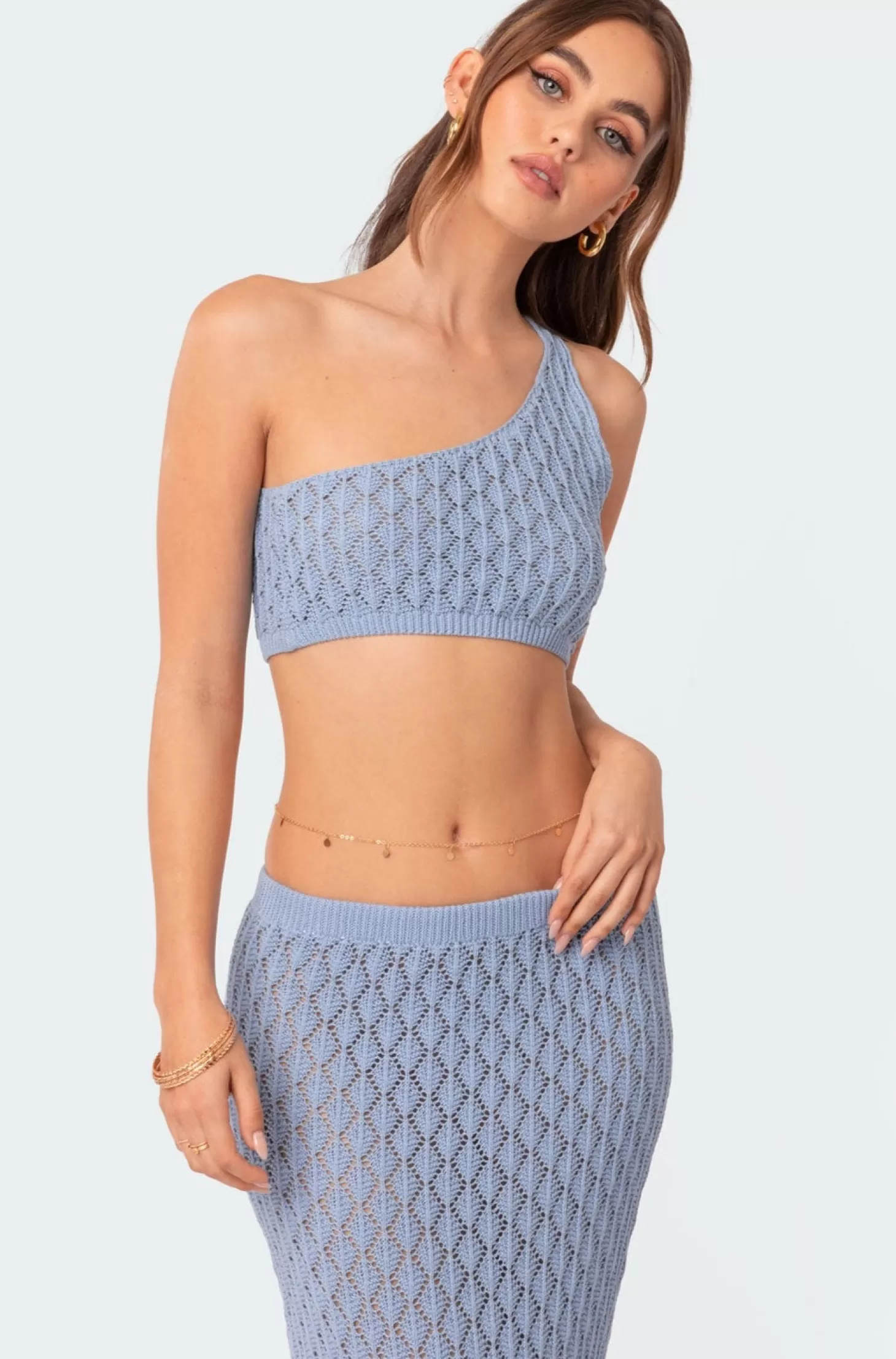 edikted Mermaid One Shoulder Crochet Crop Top* Crop Tops | Cover Ups