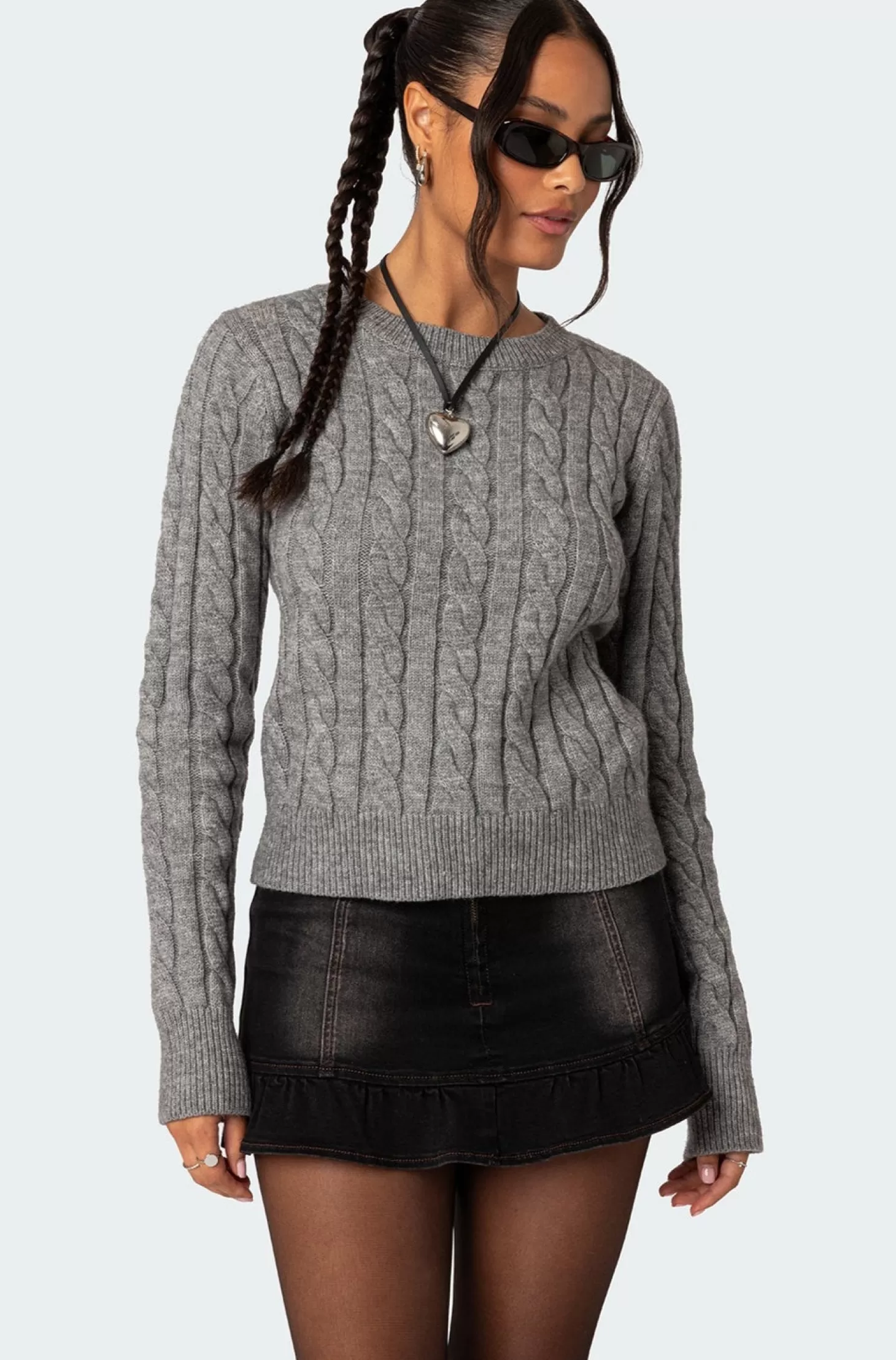 edikted Minka Fitted Cable Knit Sweater* Long Sleeve Tops | Sweaters & Cardigans