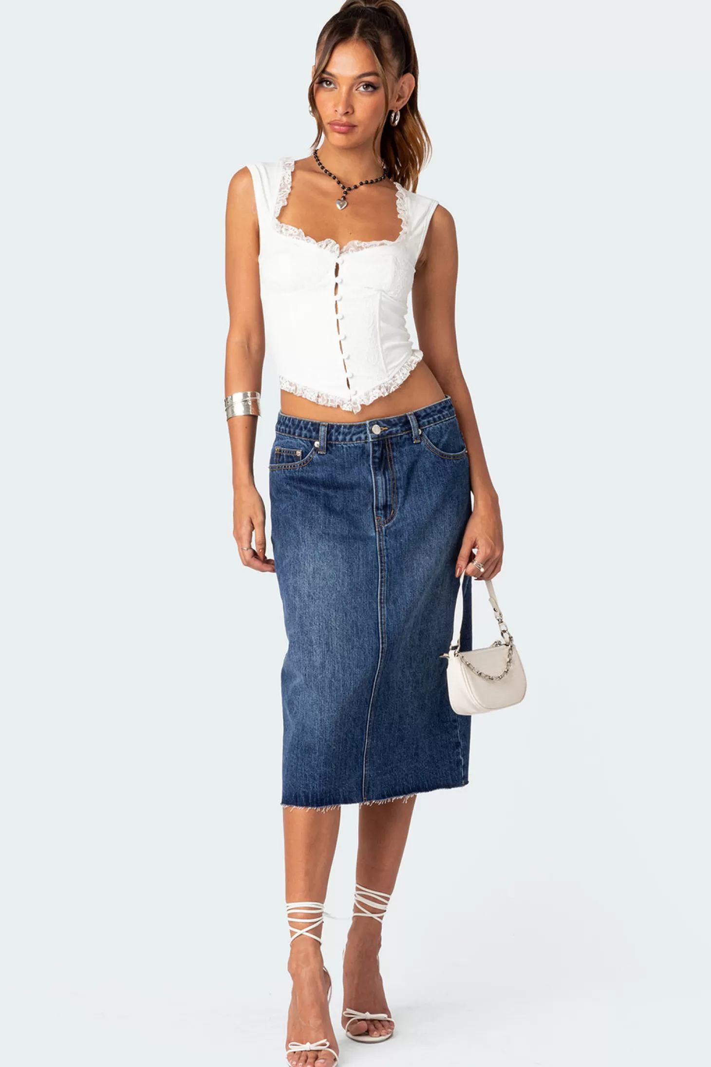 edikted Mirah Denim Midi Skirt* Skirts | Skirts