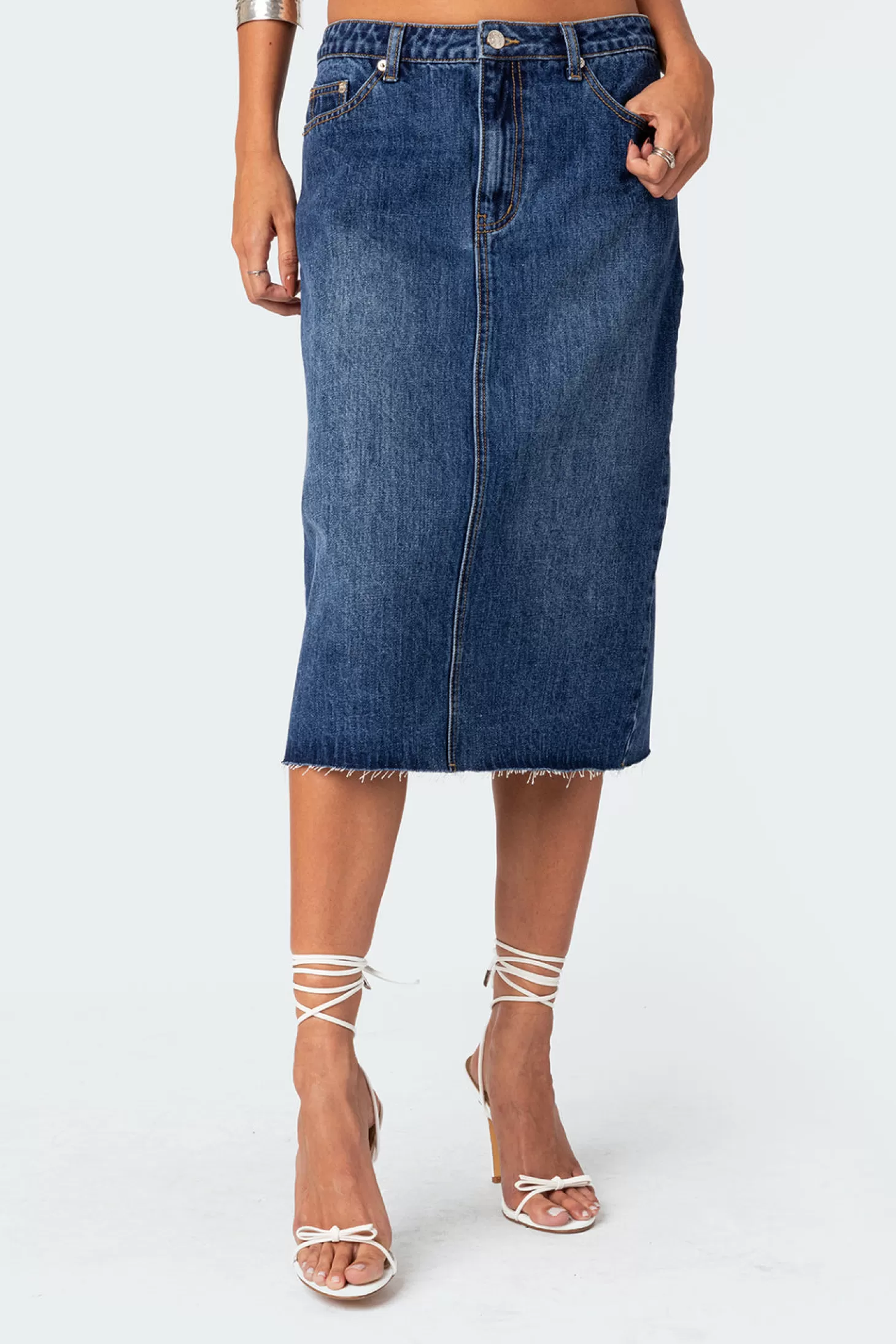 edikted Mirah Denim Midi Skirt* Skirts | Skirts