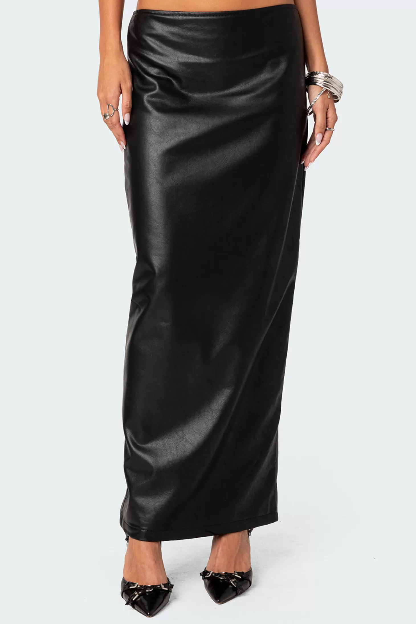 edikted Nalaya Slitted Faux Leather Maxi Skirt* Skirts | Skirts