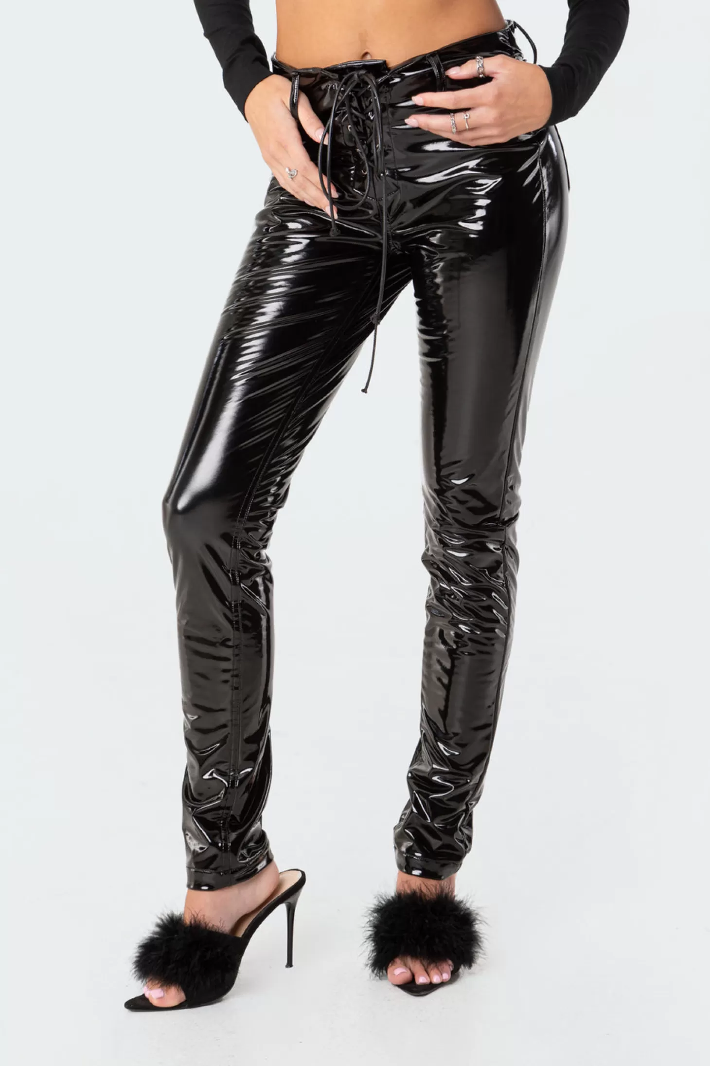 edikted Natalie Vinyl Pants* Pants | Pants