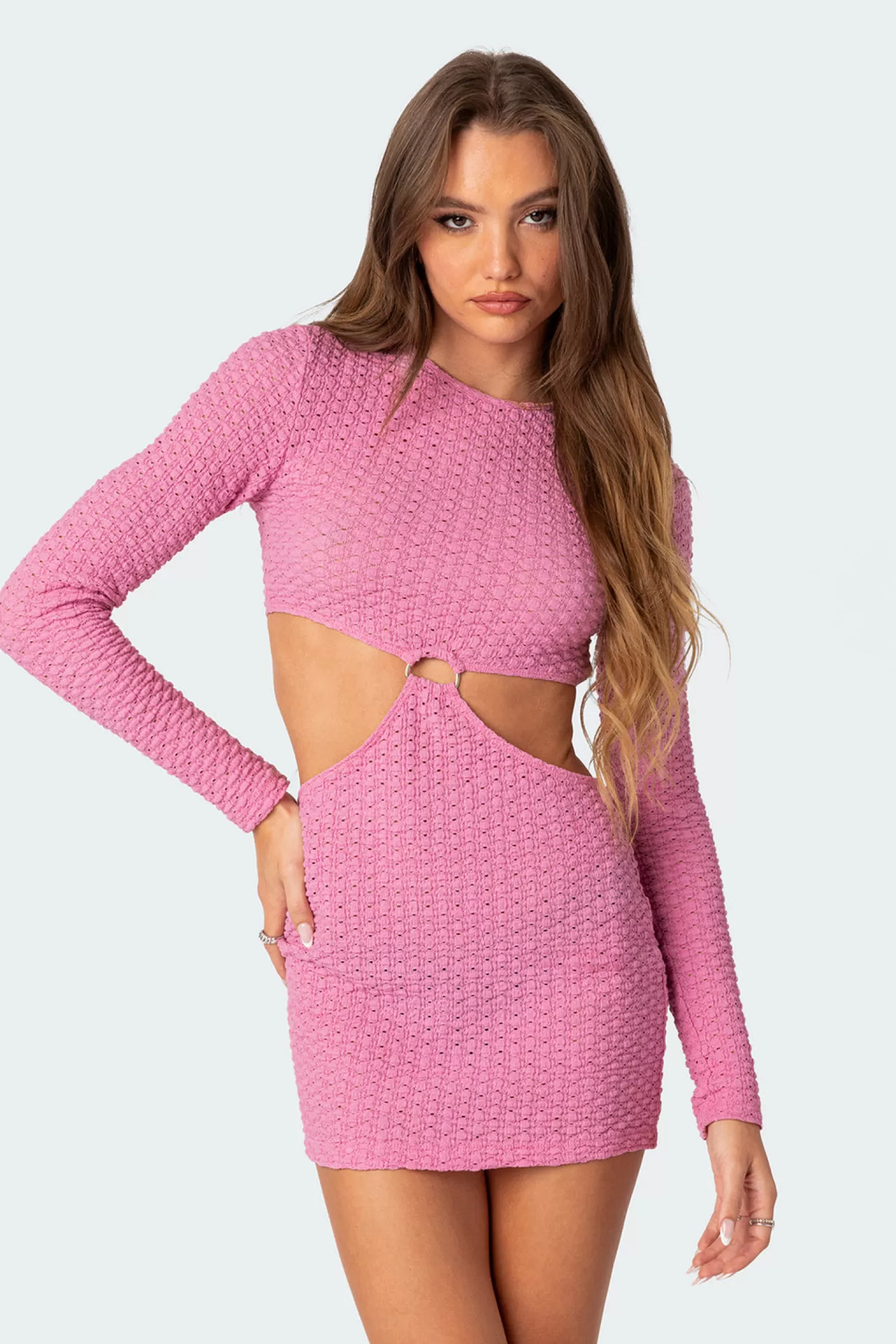 edikted Nekita Textured Cut Out Mini Dress* Mini Dresses | Cut Out Dresses