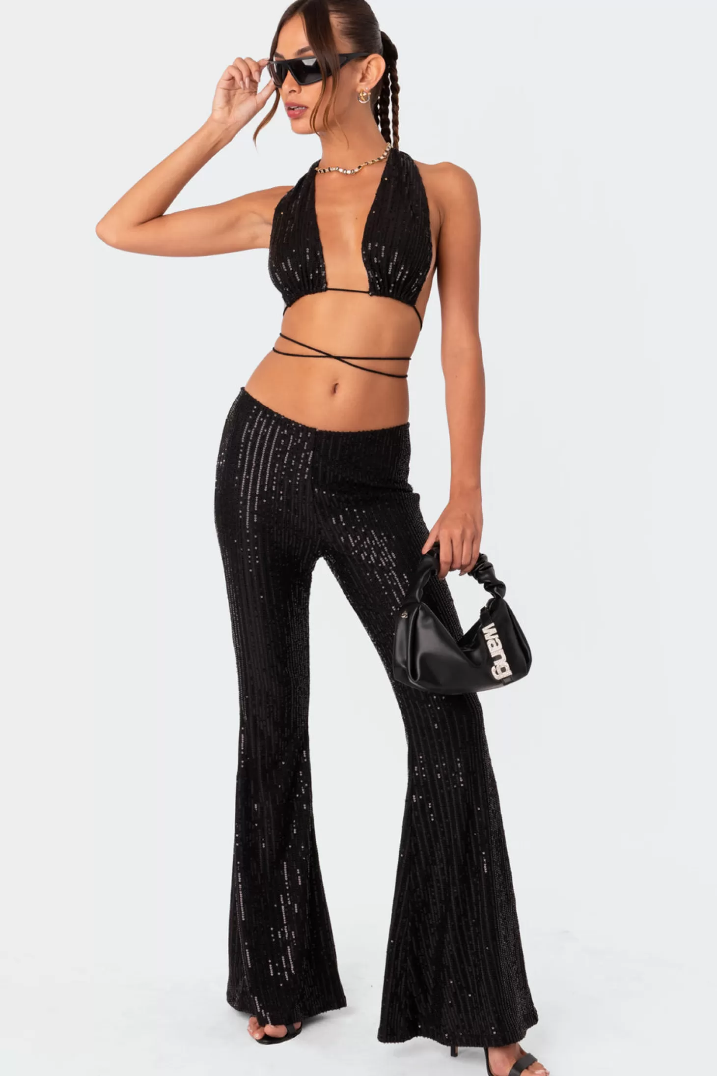 edikted Nola Flared Sequin Pants* Pants | Pants