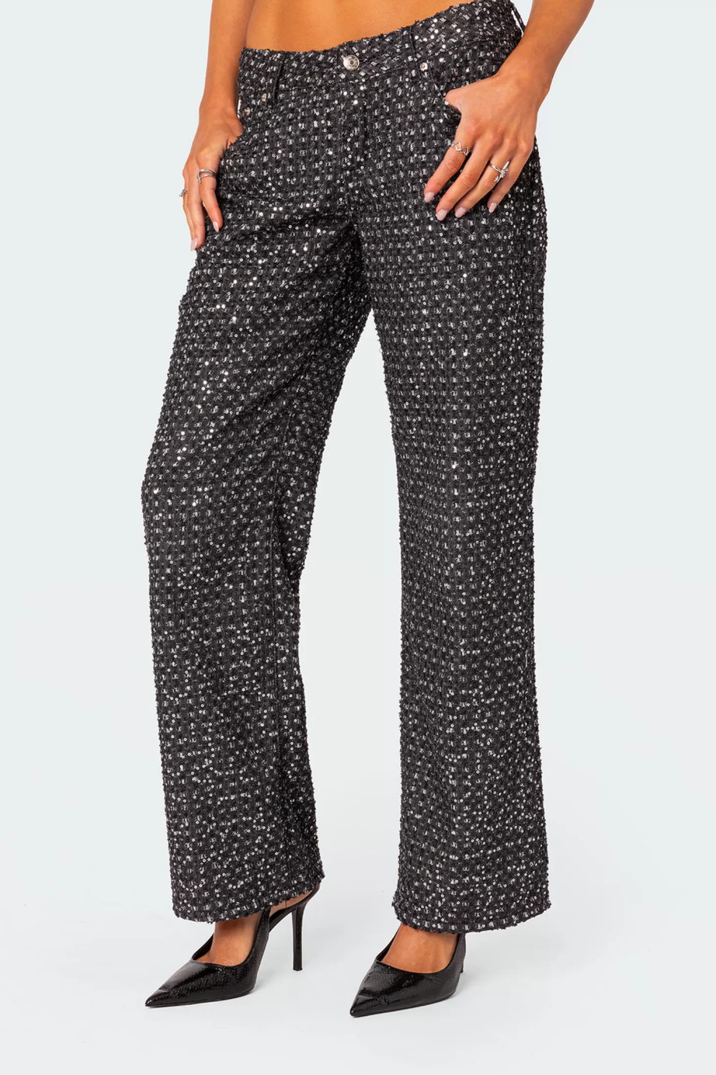 edikted Nyah Sequin Loose Fit Jeans* Jeans | Jeans