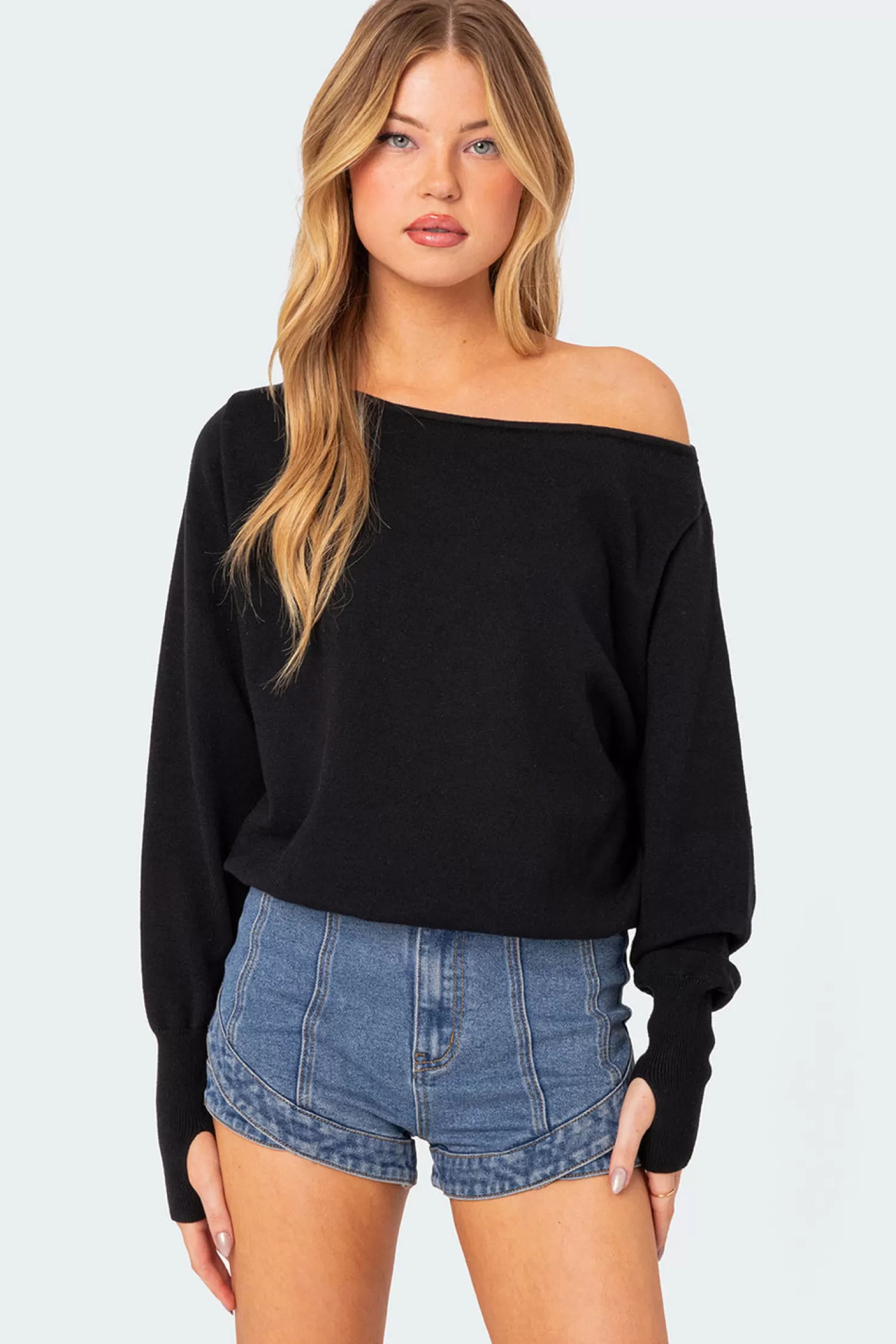 edikted Off Shoulder Oversized Sweater* Sweaters & Cardigans | Long Sleeve Tops