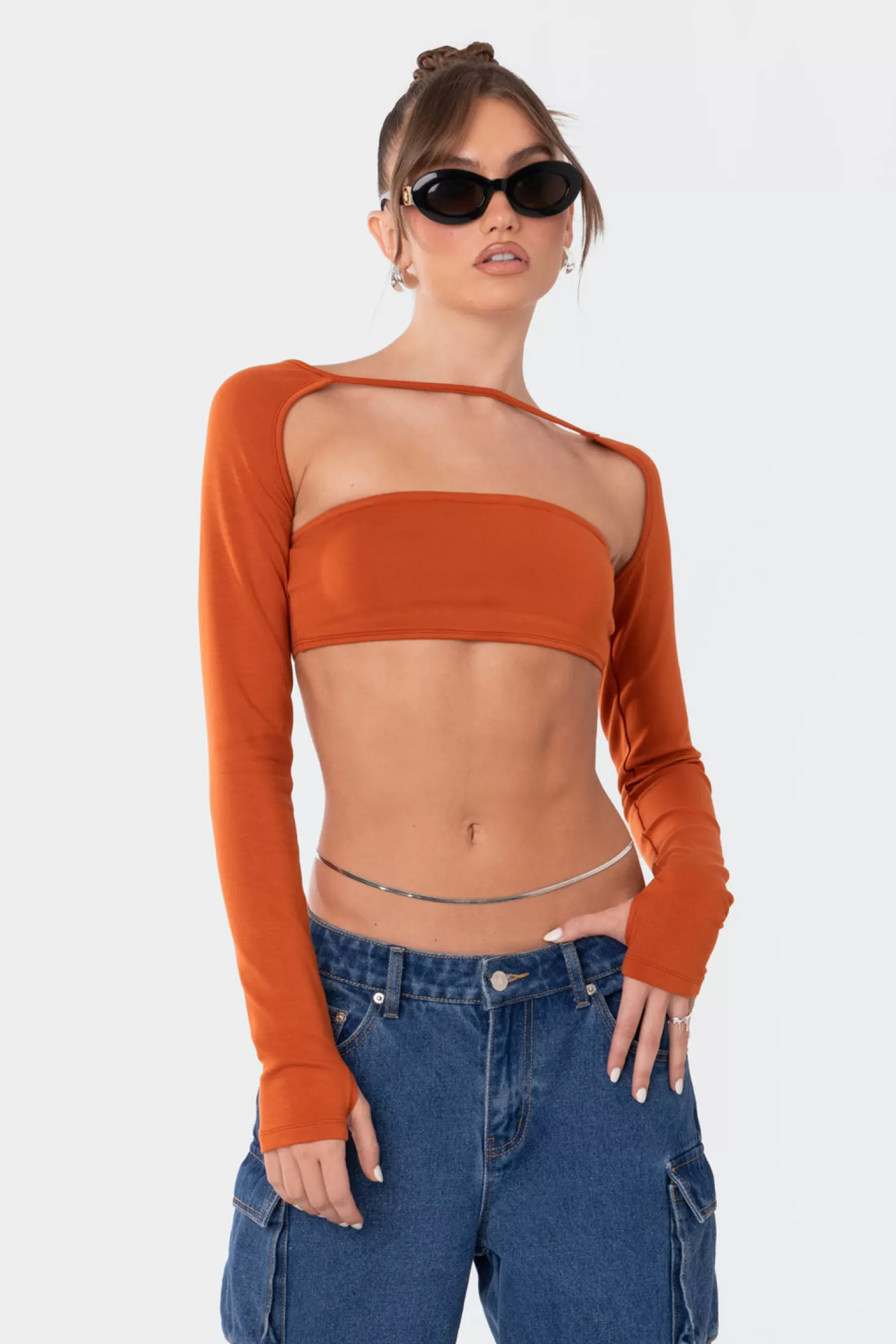 edikted Opal Two Piece Bandeau Top* Crop Tops | Long Sleeve Tops