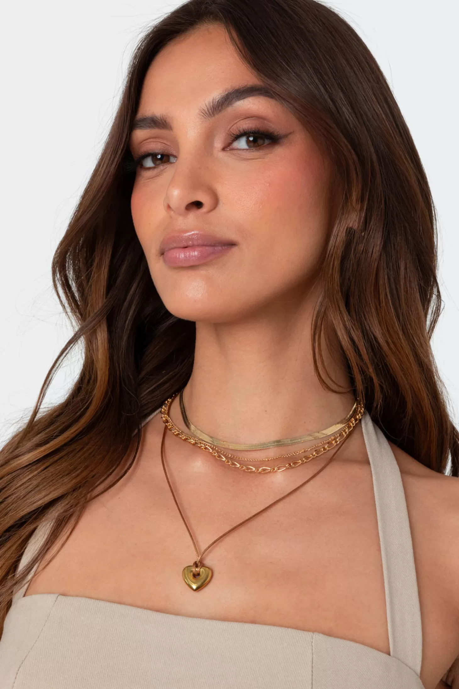 edikted Open Heart Layered Necklace* Necklaces