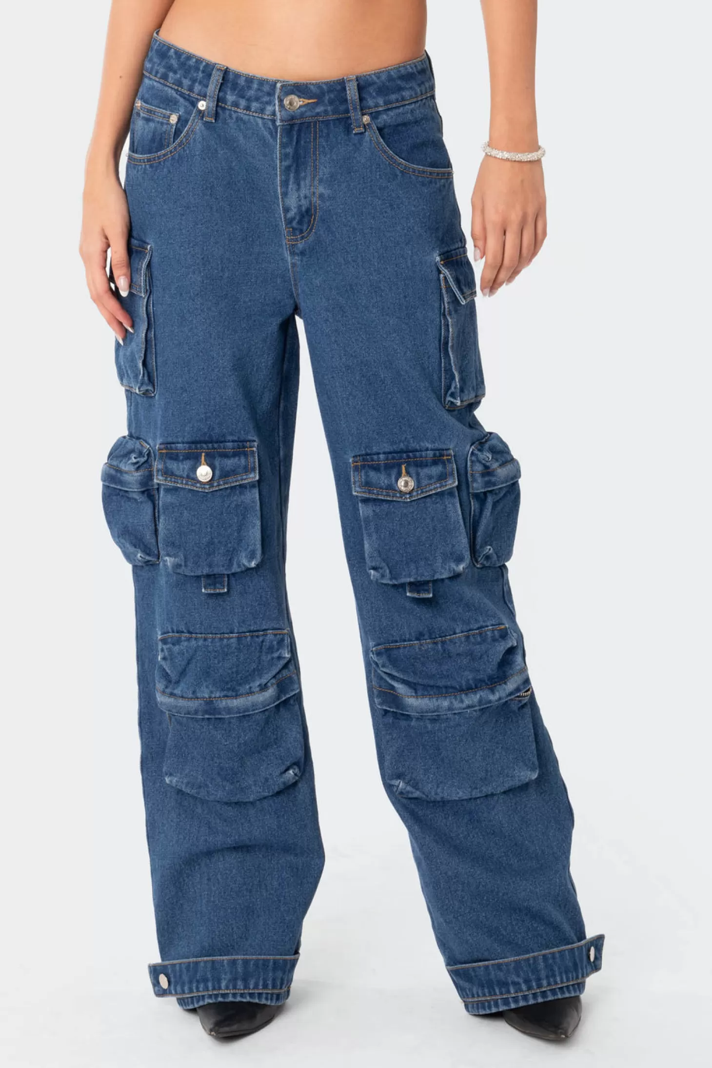 edikted Oversized Boyfriend Cargo Jeans* Jeans | Jeans