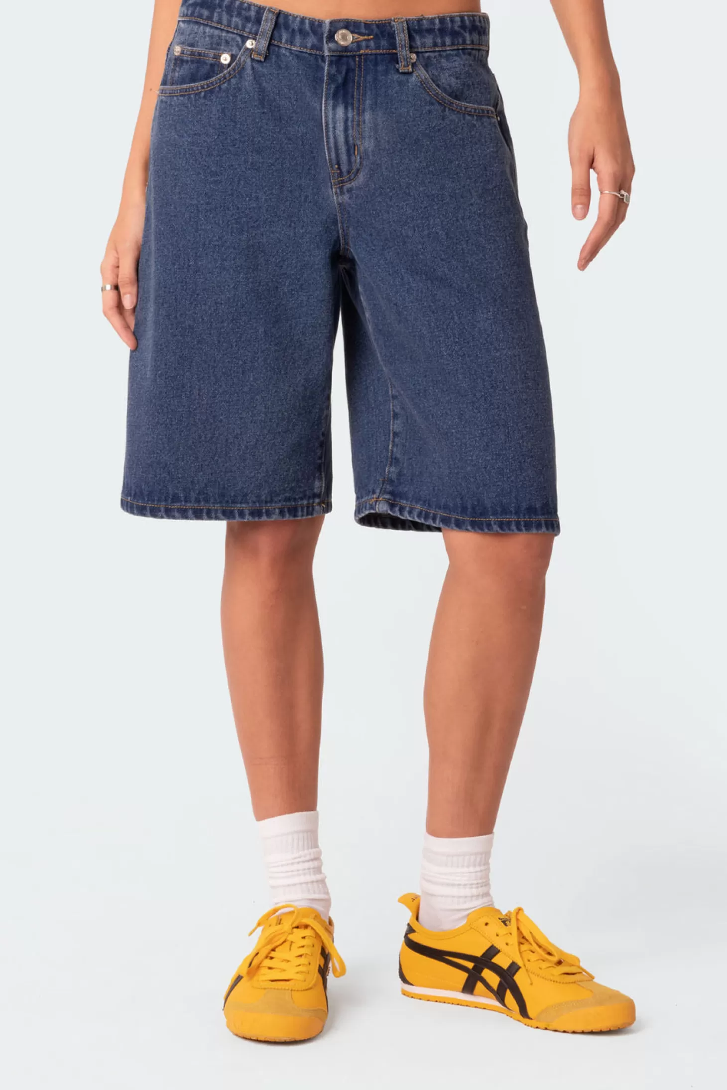 edikted Oversized Low Rise Denim Bermuda Shorts* Shorts | Shorts