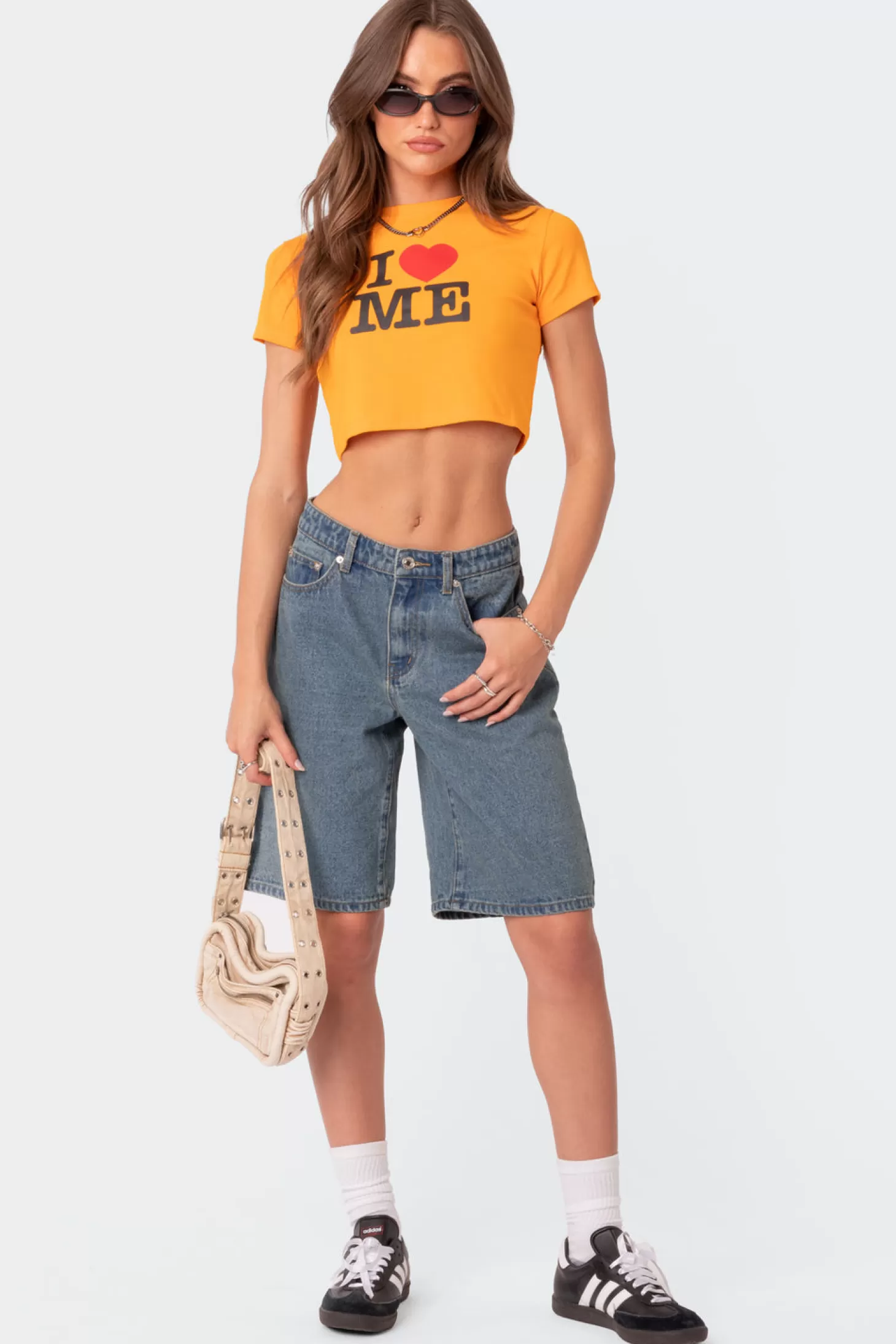 edikted Oversized Low Rise Denim Bermuda Shorts* Shorts | Shorts