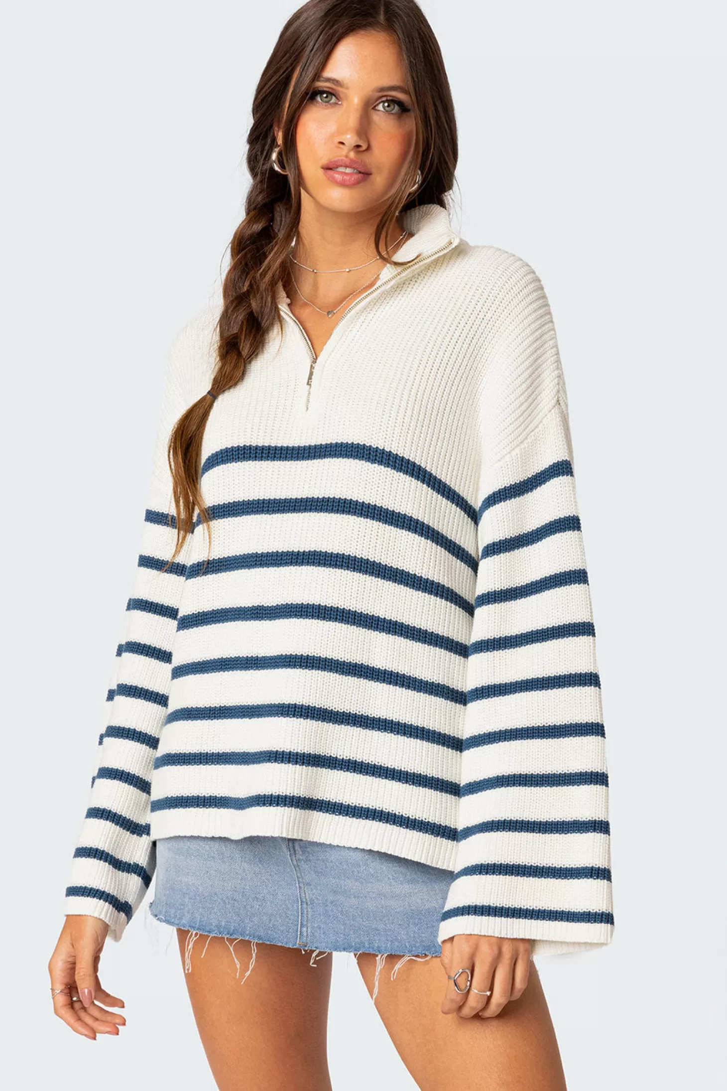 edikted Oversized Quarter Zip Sweater* Sweaters & Cardigans | Long Sleeve Tops