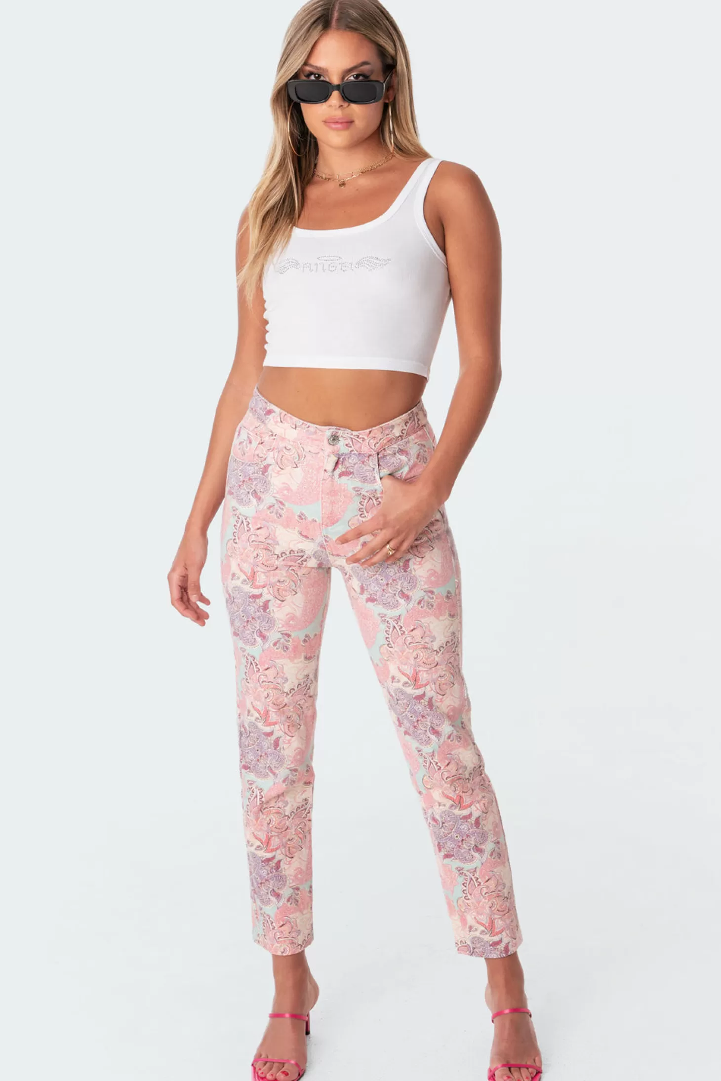 edikted Paisley Wash Mom Jeans* Jeans | Jeans