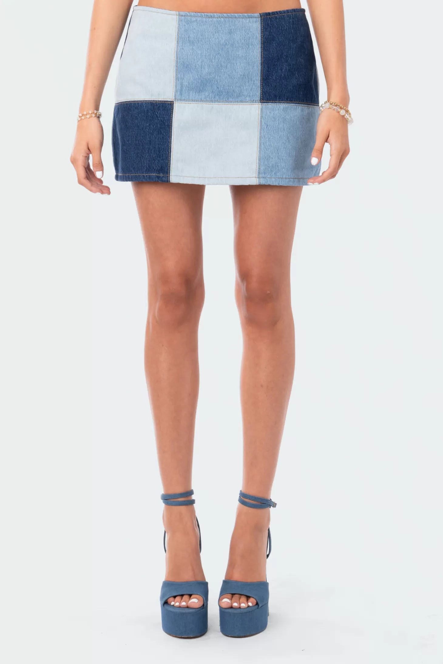 edikted Patchwork Low Rise Denim Skirt* Skirts | Skirts