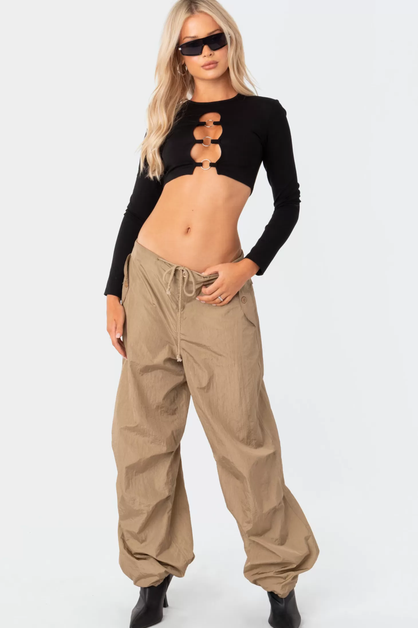 edikted Patricia Open-Ring Top* Crop Tops | Long Sleeve Tops