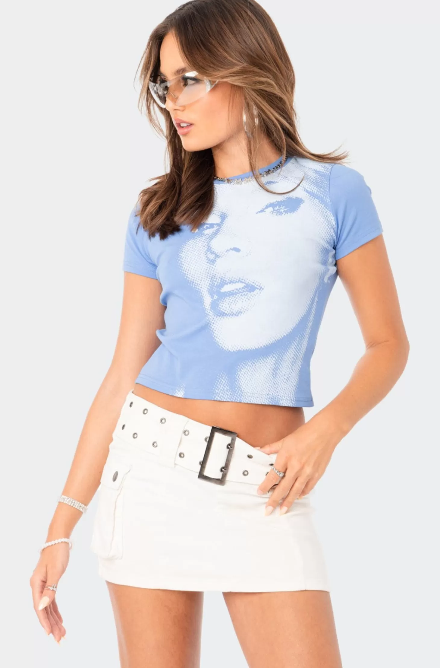 edikted Pixel Face T-Shirt* T-Shirts | Graphic Tops