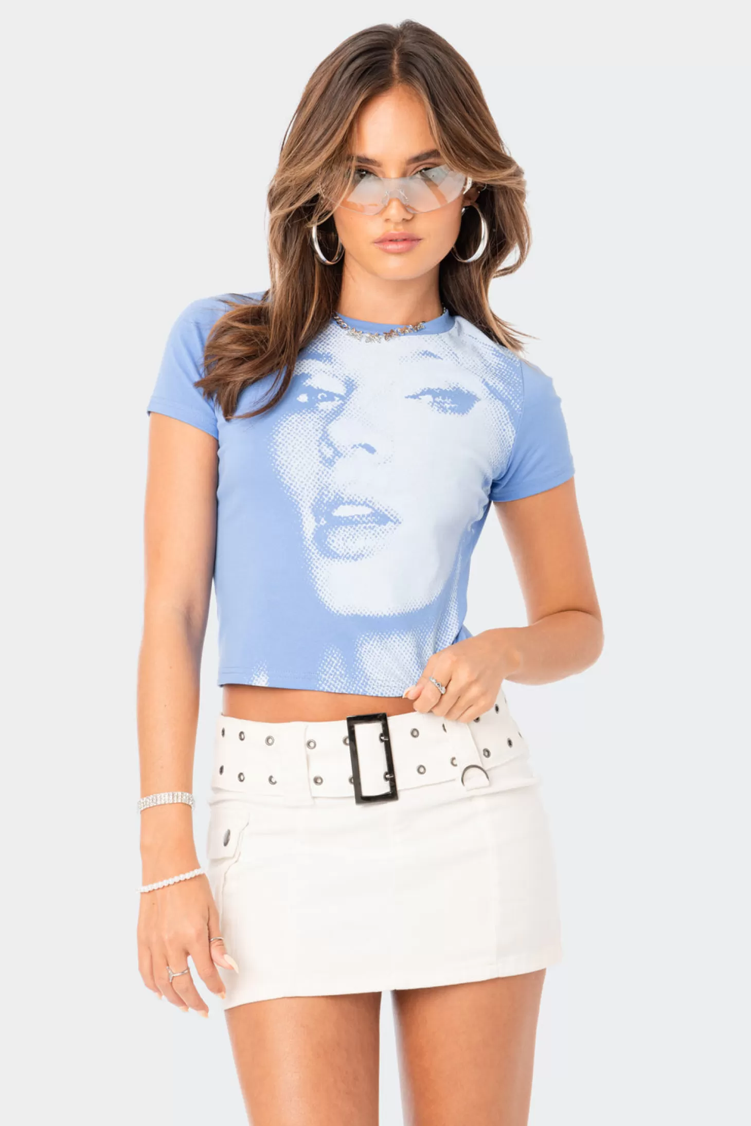 edikted Pixel Face T-Shirt* T-Shirts | Graphic Tops