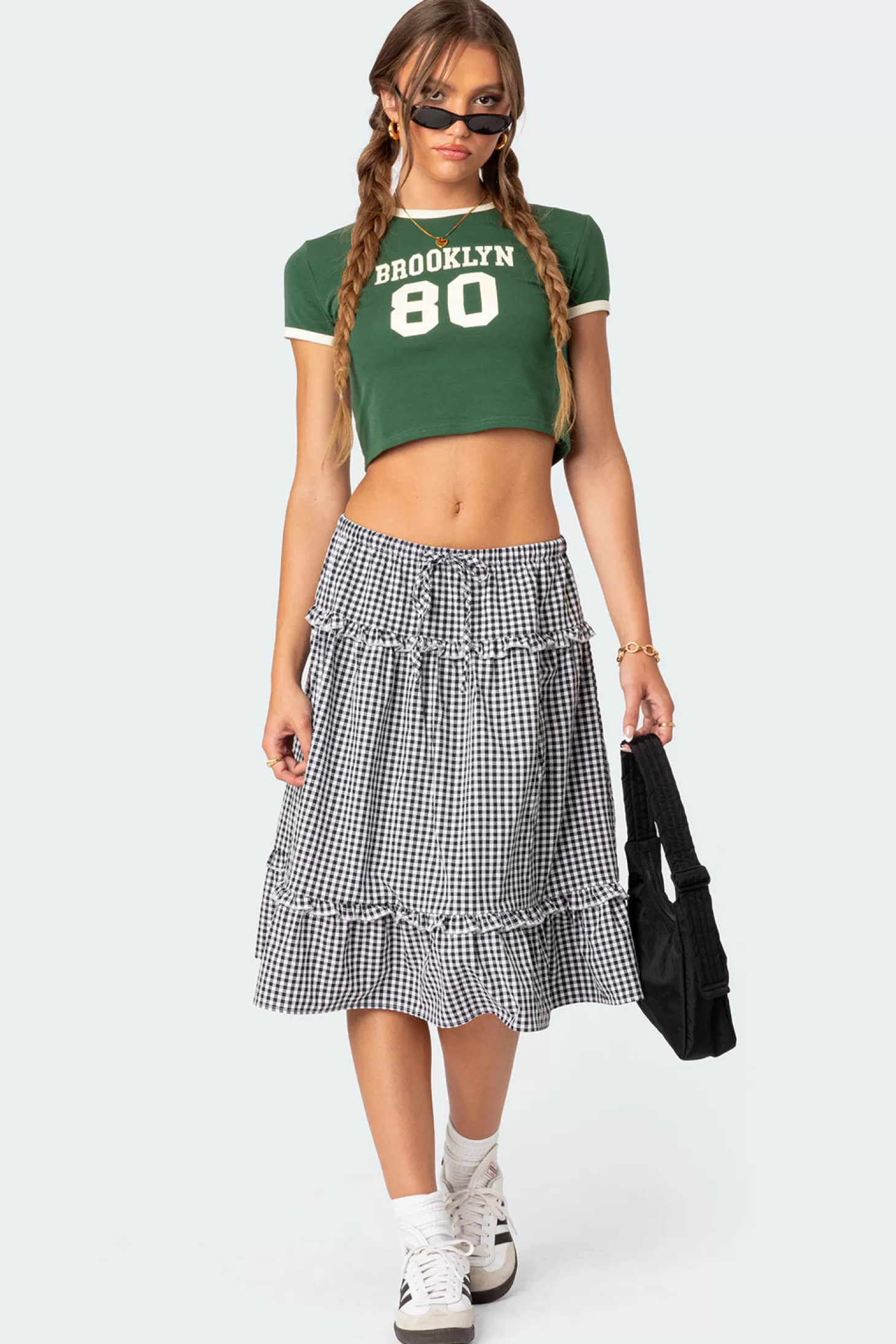 edikted Plaid Tiered Midi Skirt* Skirts | Skirts