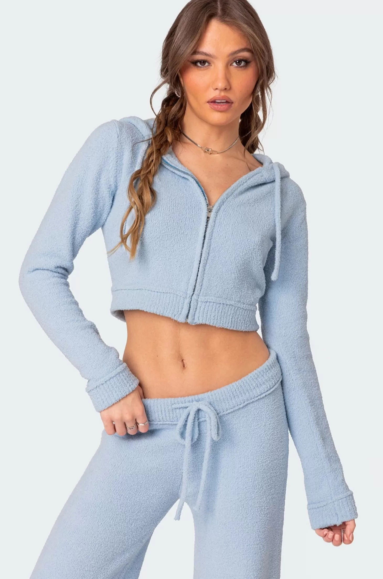 edikted Plush Super Soft Hooded Cardigan* Crop Tops | Sweaters & Cardigans