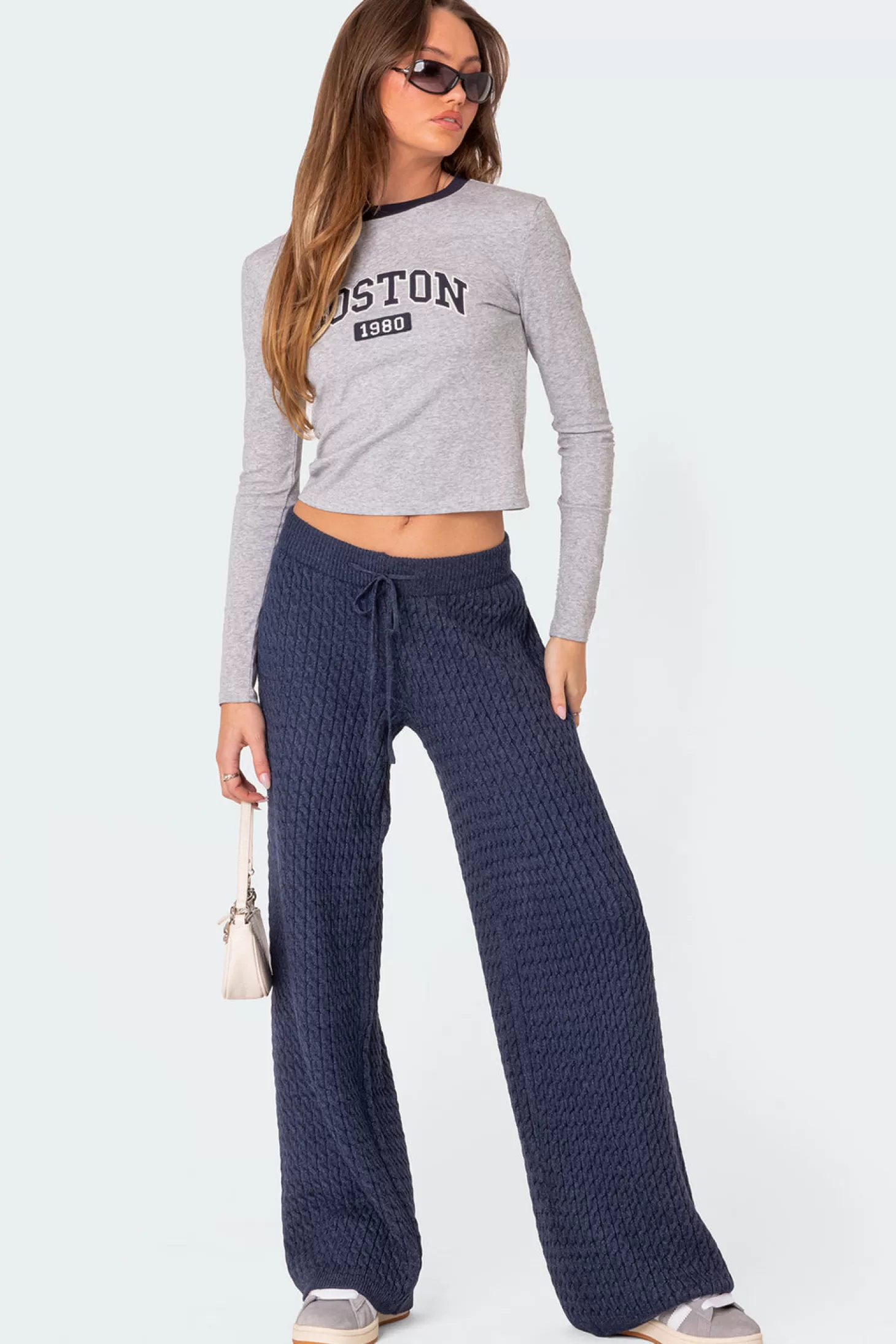 edikted Portia Relaxed Cable Knit Pants* Pants | Pants