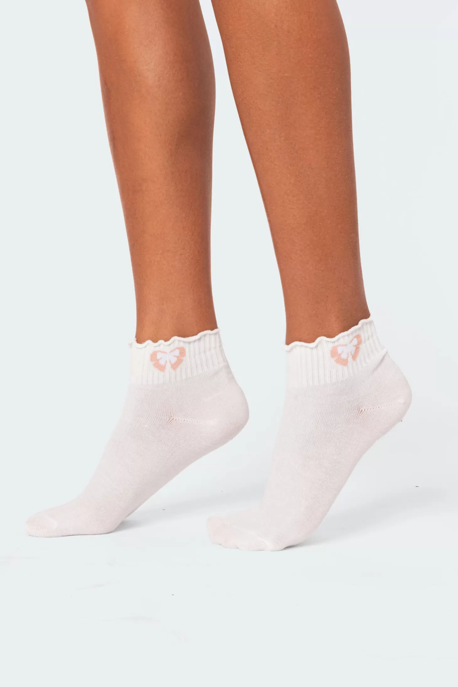 edikted Printed Frill Hem Socks* Socks & Tights