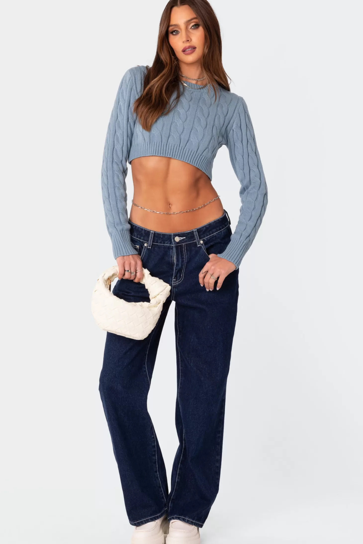 edikted Raina Open Back Cable Knit Sweater* Crop Tops | Sweaters & Knitwear