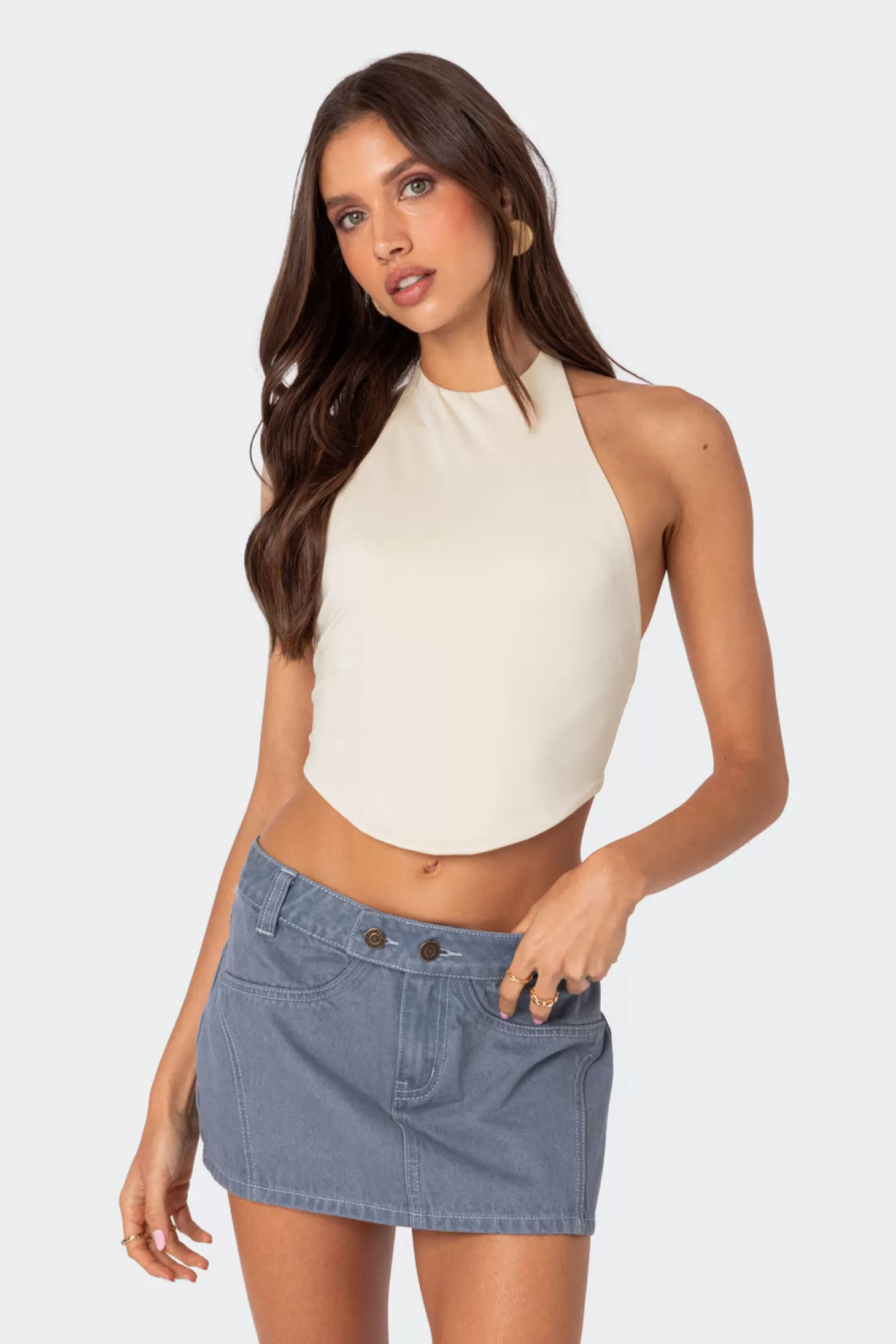 edikted Raine Curved Halter Top* Crop Tops | Tops