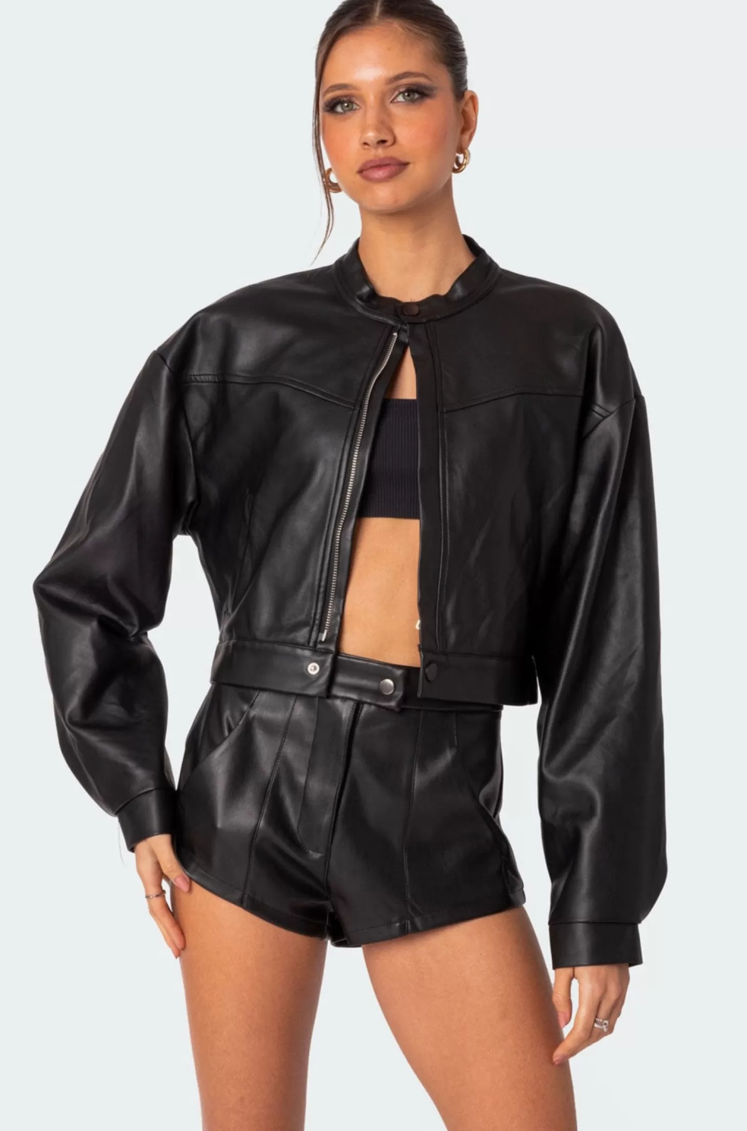 edikted Ramona Faux Leather Cropped Jacket* Jackets & Coats | Sets